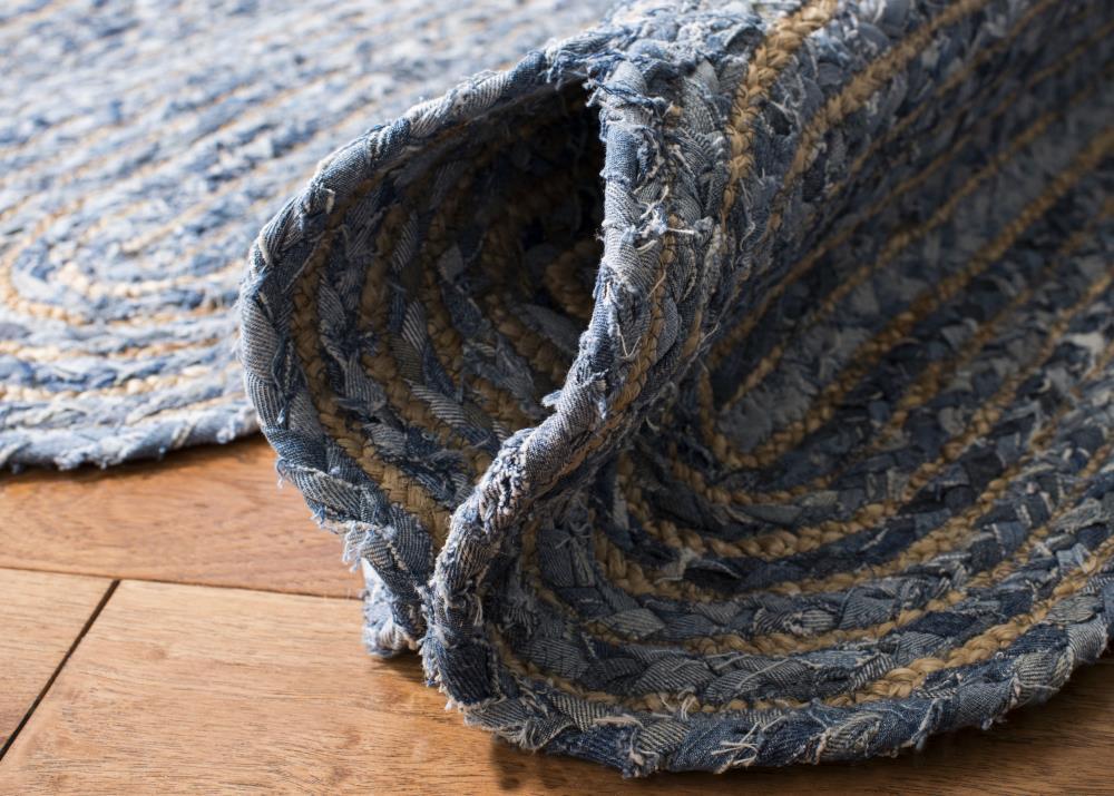 Cape Cod CAP208 Woven Indoor Area Rug - Blue/Natural - 6'x6' - Safavieh