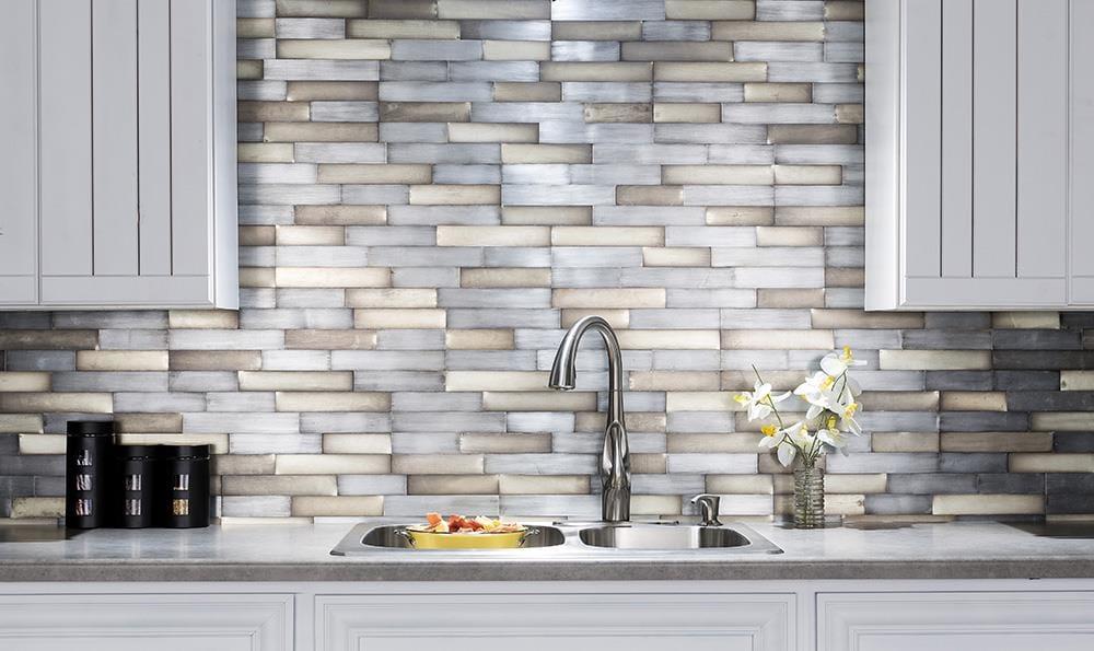 Metal Peel and Stick Mosaic Tile