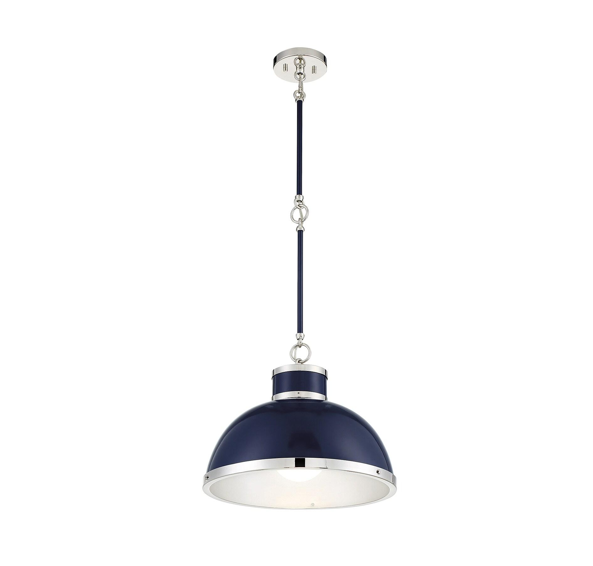 Savoy House Corning 1 - Light Pendant in  Navy/Polished Nickel