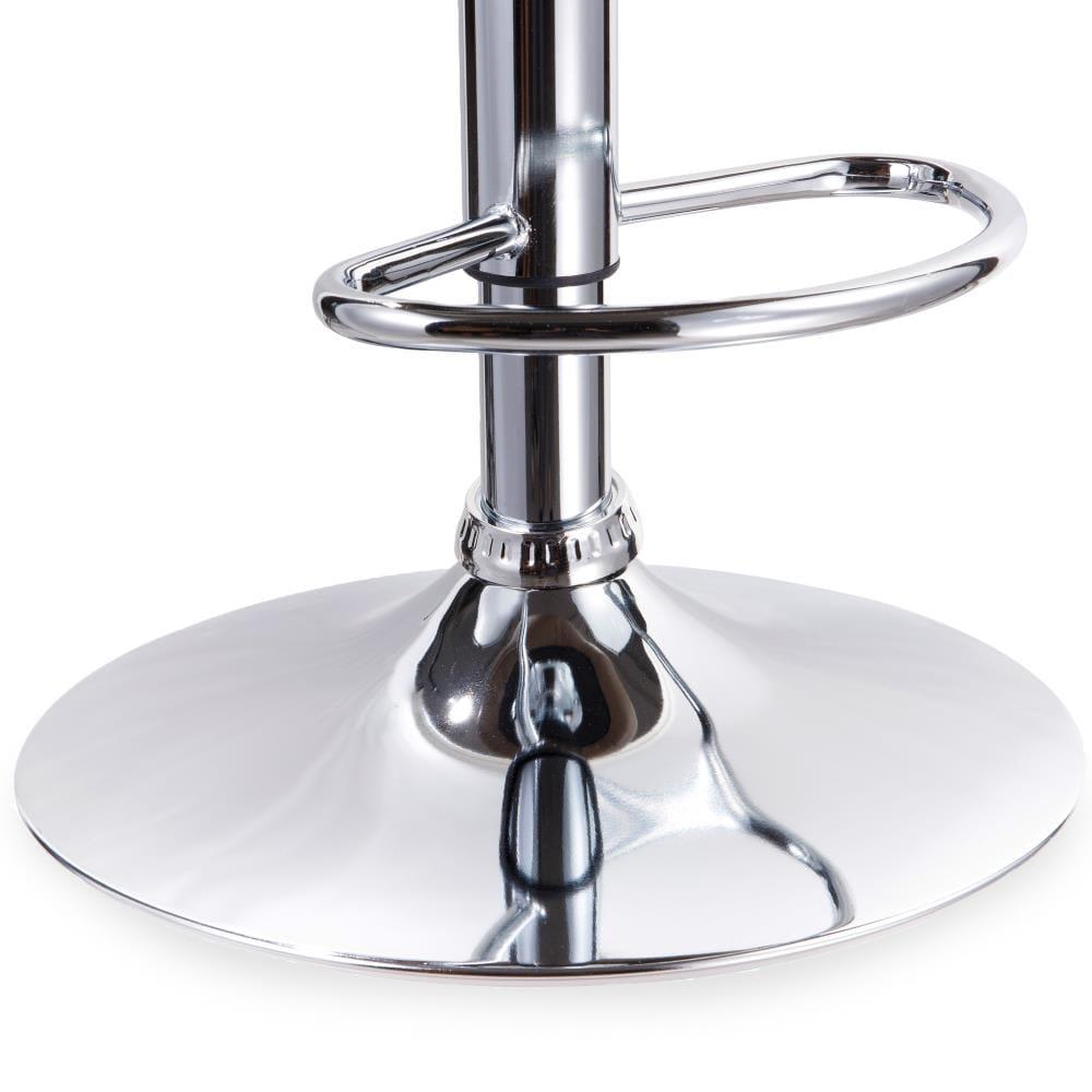 Leick Home 10042GR Adjustable Swivel Stool with Chrome Base, Set of 2, Gray