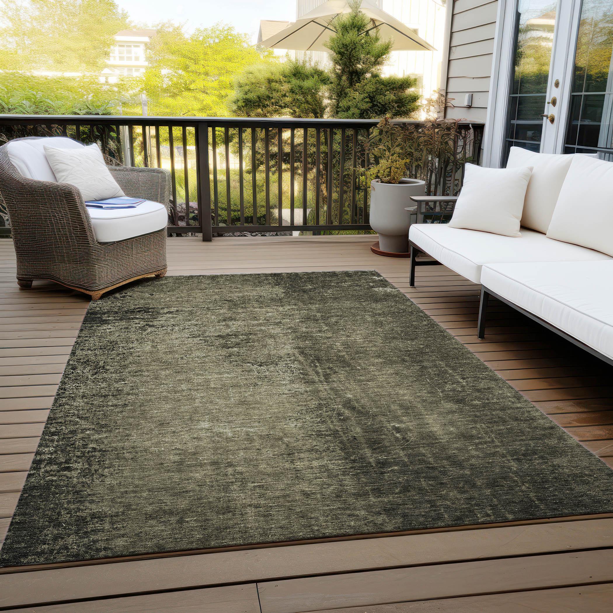 Addison Rugs Machine Washable Indoor/ Solid Ombre Outdoor Chantille Rug Gray - 2'6" x 3'10"