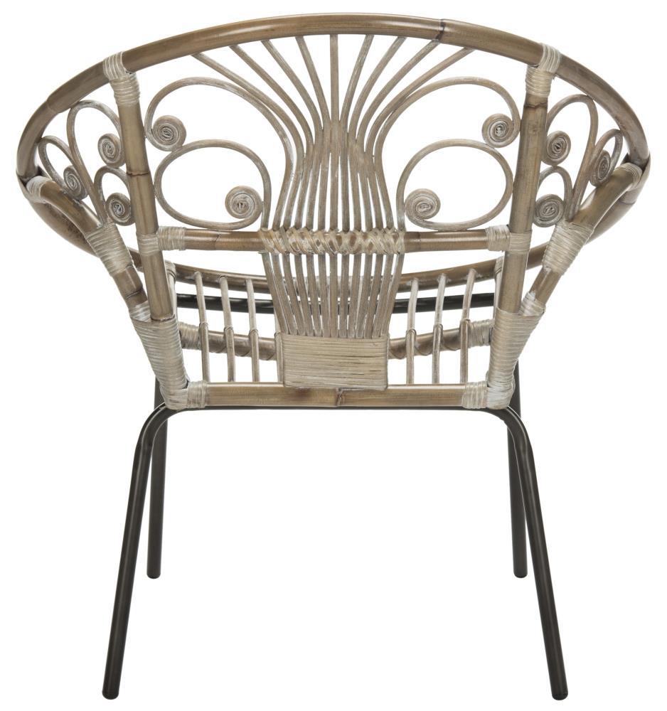 Carlson Accent Chair - WIK6505A - Grey White Wash/Black - Safavieh