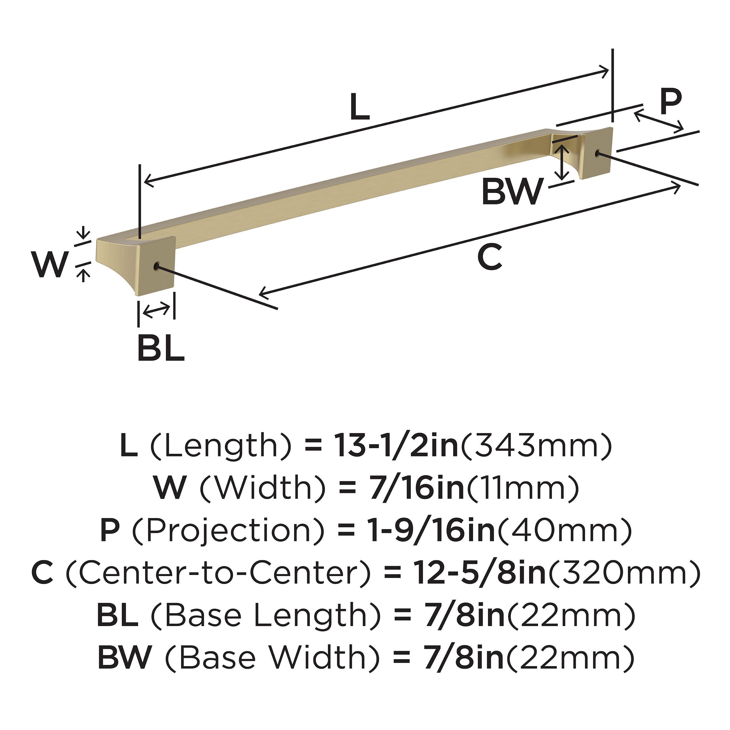 Amerock Mulholland 12-5/8 inch (320mm) Center-to-Center Golden Champagne Cabinet Pull