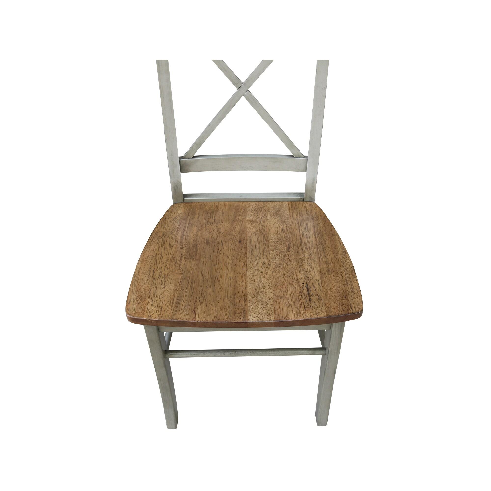 Elegant White Parawood High Cross Back Chair, Set of 2
