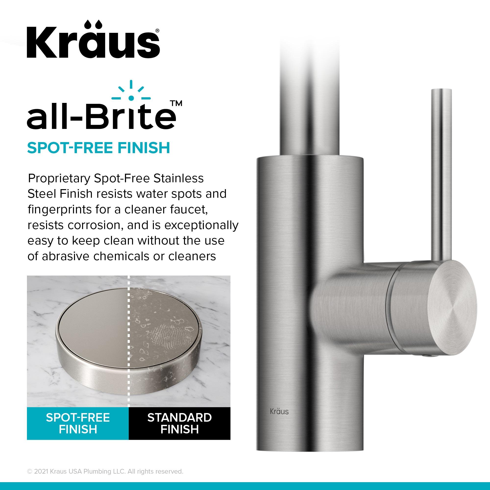KRAUS Oletto Single Handle Pull Down Kitchen Faucet with QuickDock Top Mount Installation Assembly