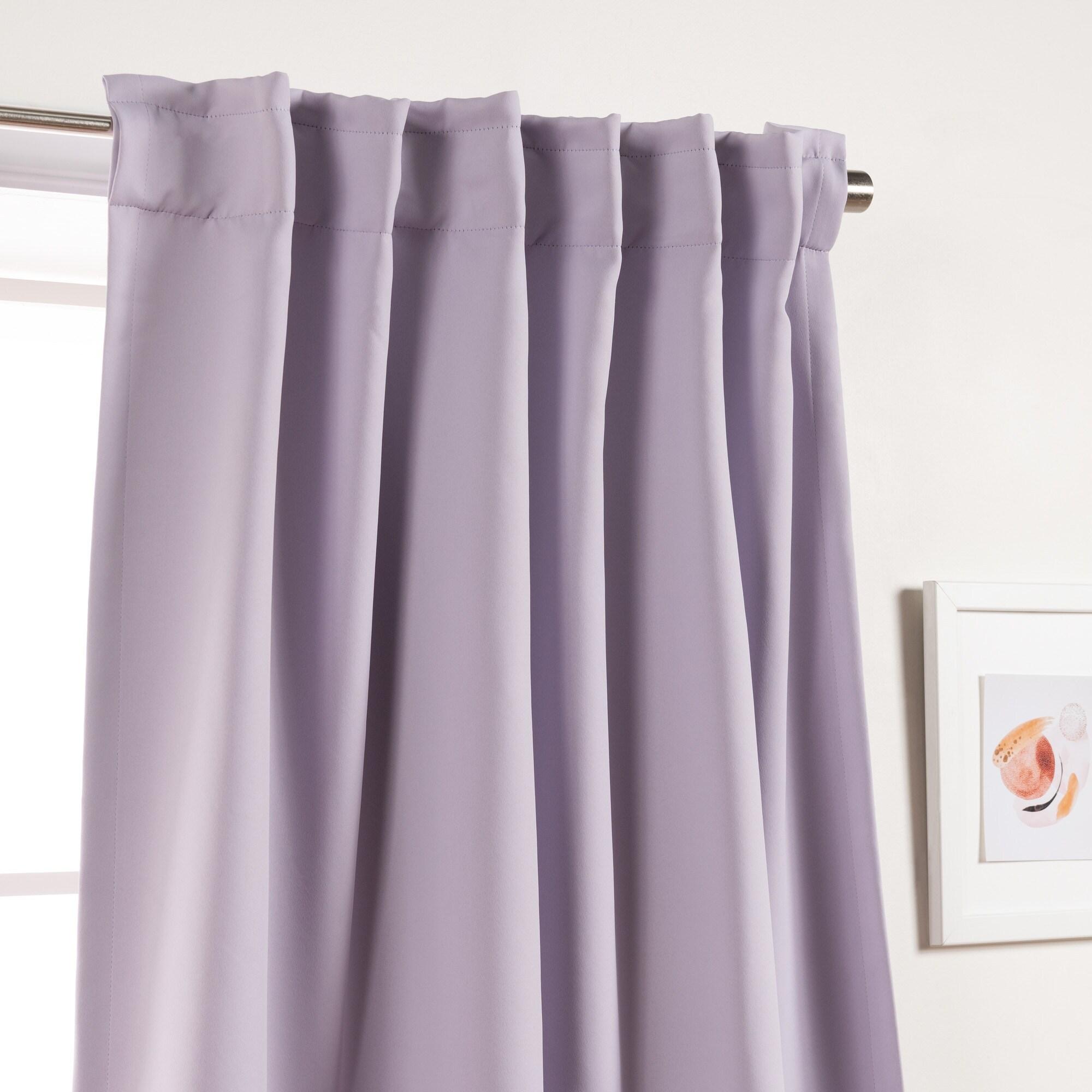 Best Home Fashion 84-Inches Lilac Blackout Back tab Curtain panel pair