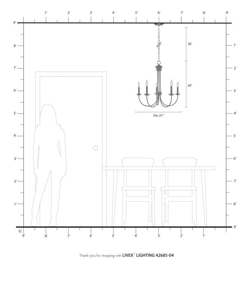 Livex Lighting Estate 5 - Light Chandelier in  Black