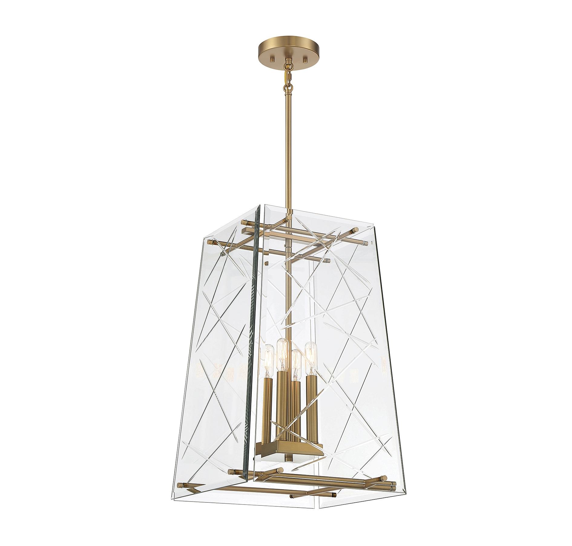 Kole 4-Light Pendant in Warm Brass