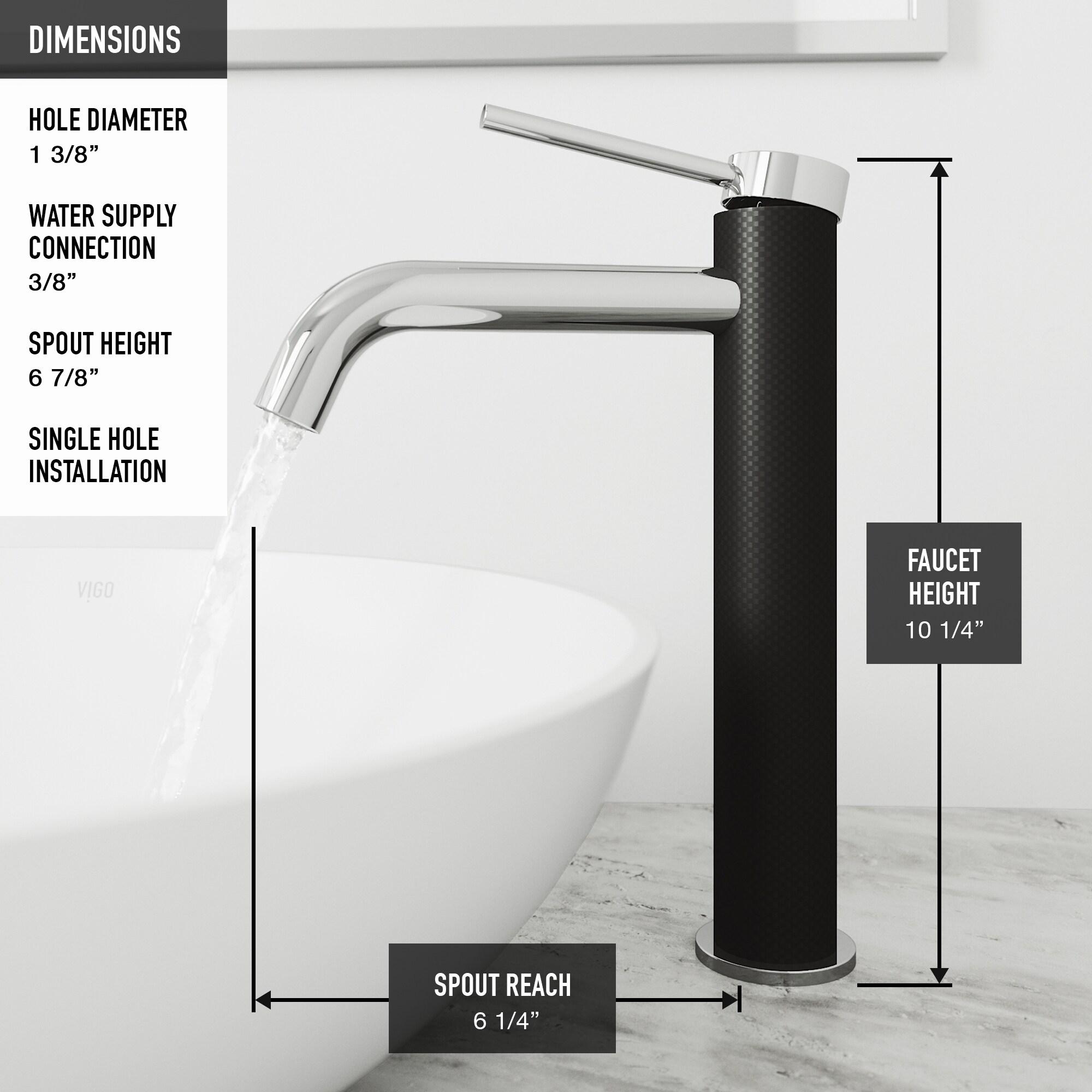 Lexington Single Handle Single-Hole Bathroom Vessel Faucet with Carbon Fiber