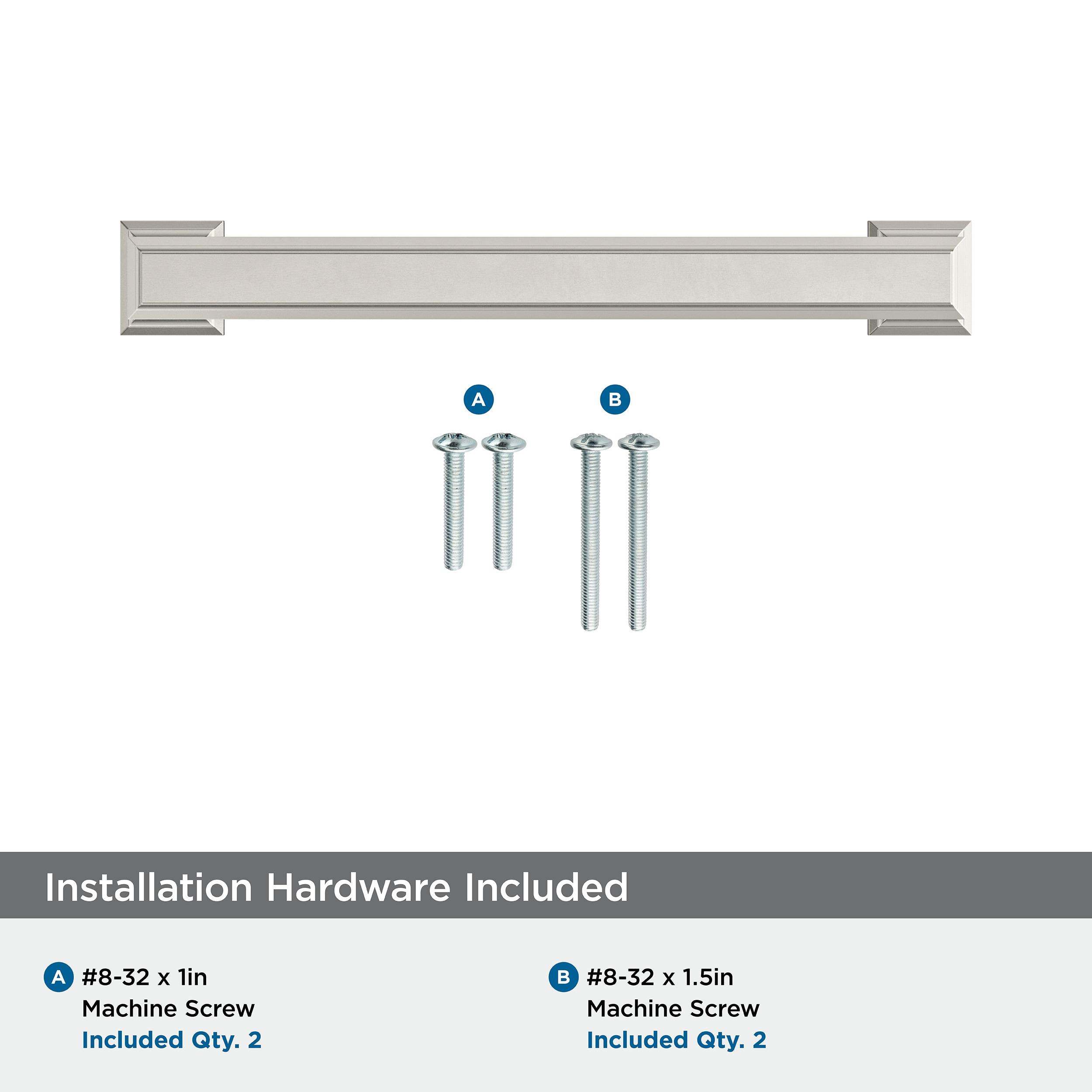 Amerock Appoint 5-1/16 inch (128mm) Center-to-Center Satin Nickel Cabinet Pull