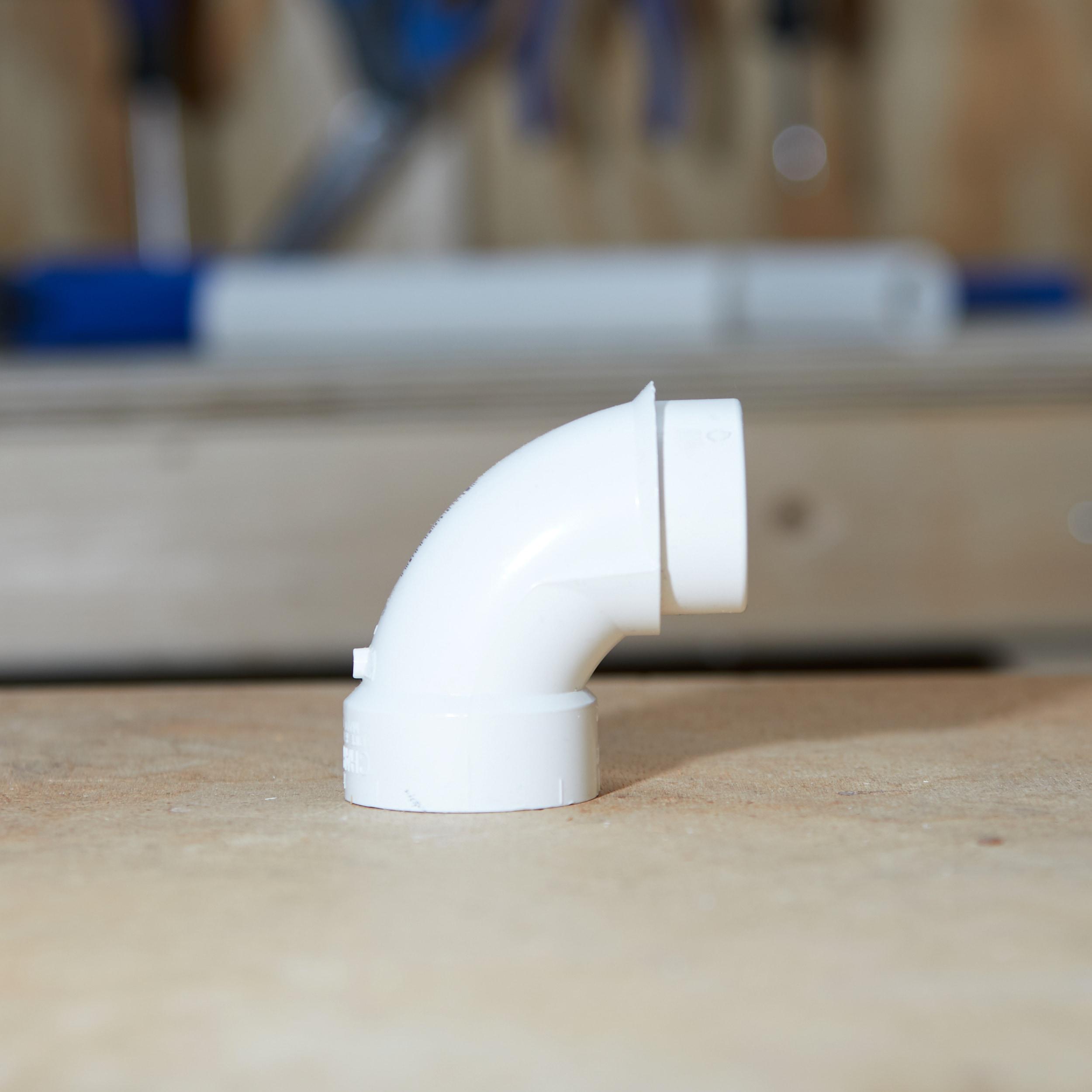 Plastic Pipe Fitting, DWV  Long Sweep Elbow, 90 Degree, PVC, 3-In.