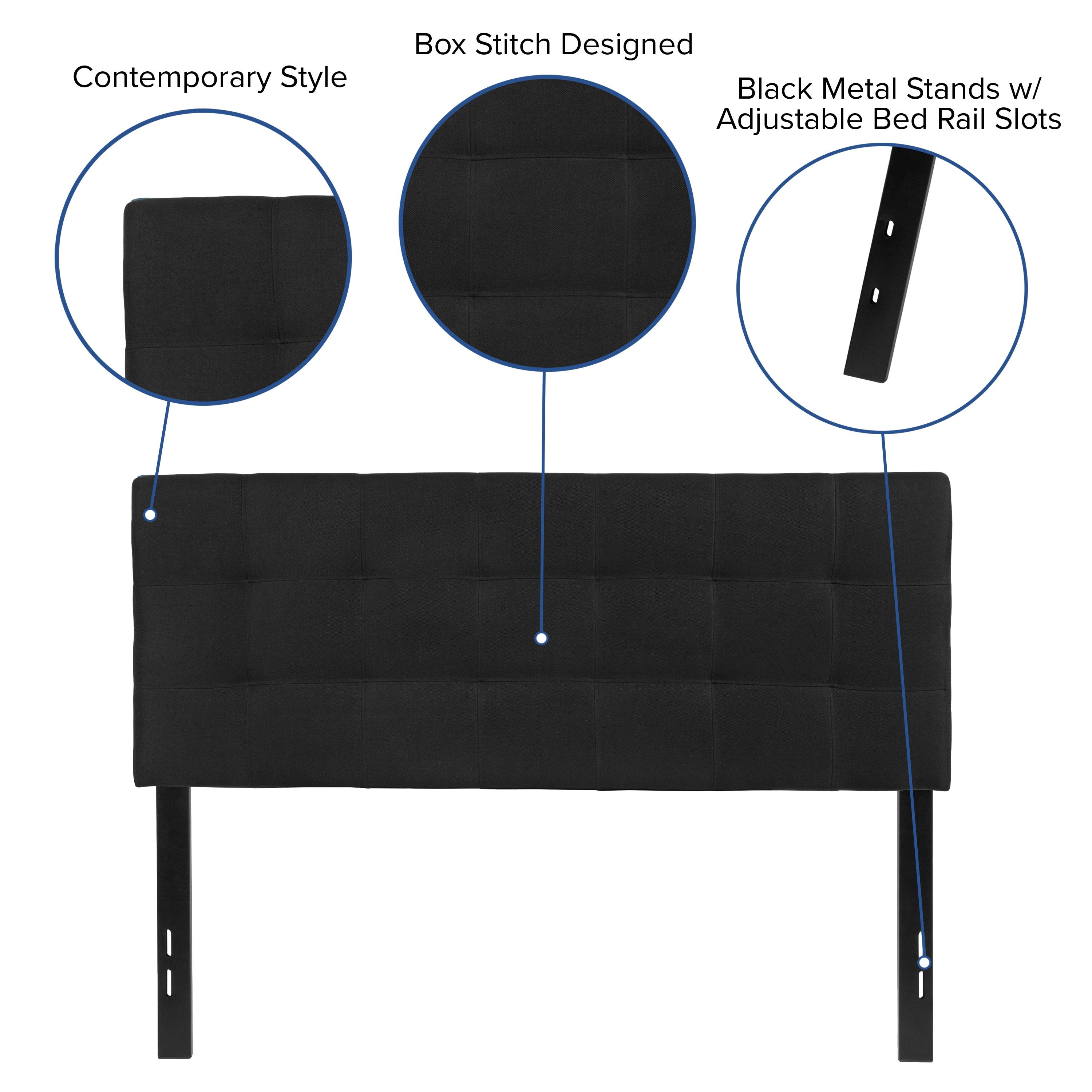 Flash Furniture Bedford Tufted Upholstered Full Size Headboard in Black Fabric