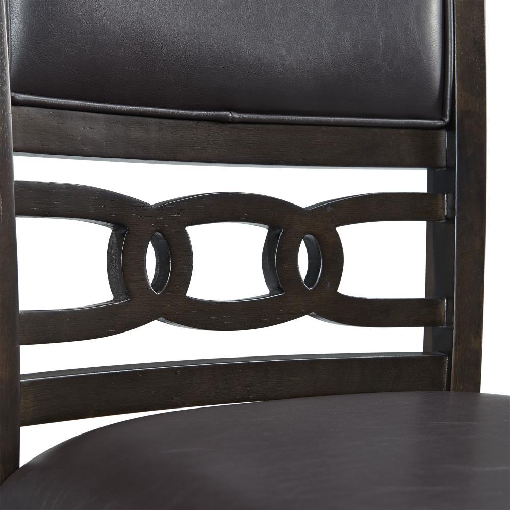 5pc Taylor Standard Height Dining Set 4 Faux Leather Side Chairs Walnut - Picket House Furnishings: Round Table, Rubberwood Frame, Foam Upholstery