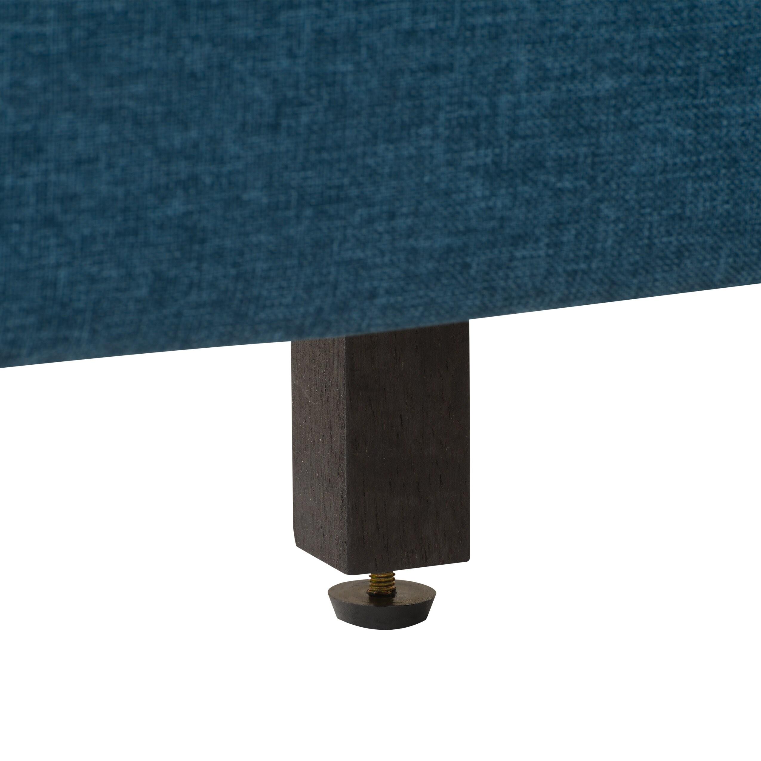 CorLiving Nova Ridge Blue Fabric Queen Size Platform Bed Frame with Headboard