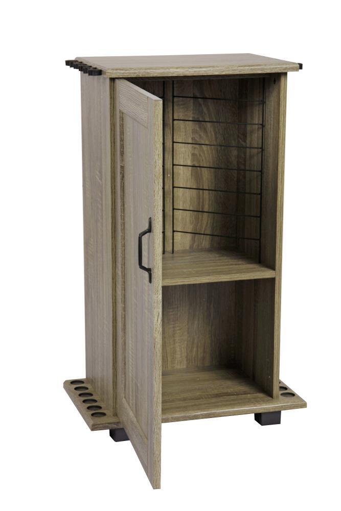 American Furniture Classics Fishing Storage Rod Holder w/ Cabinet, Barnwood