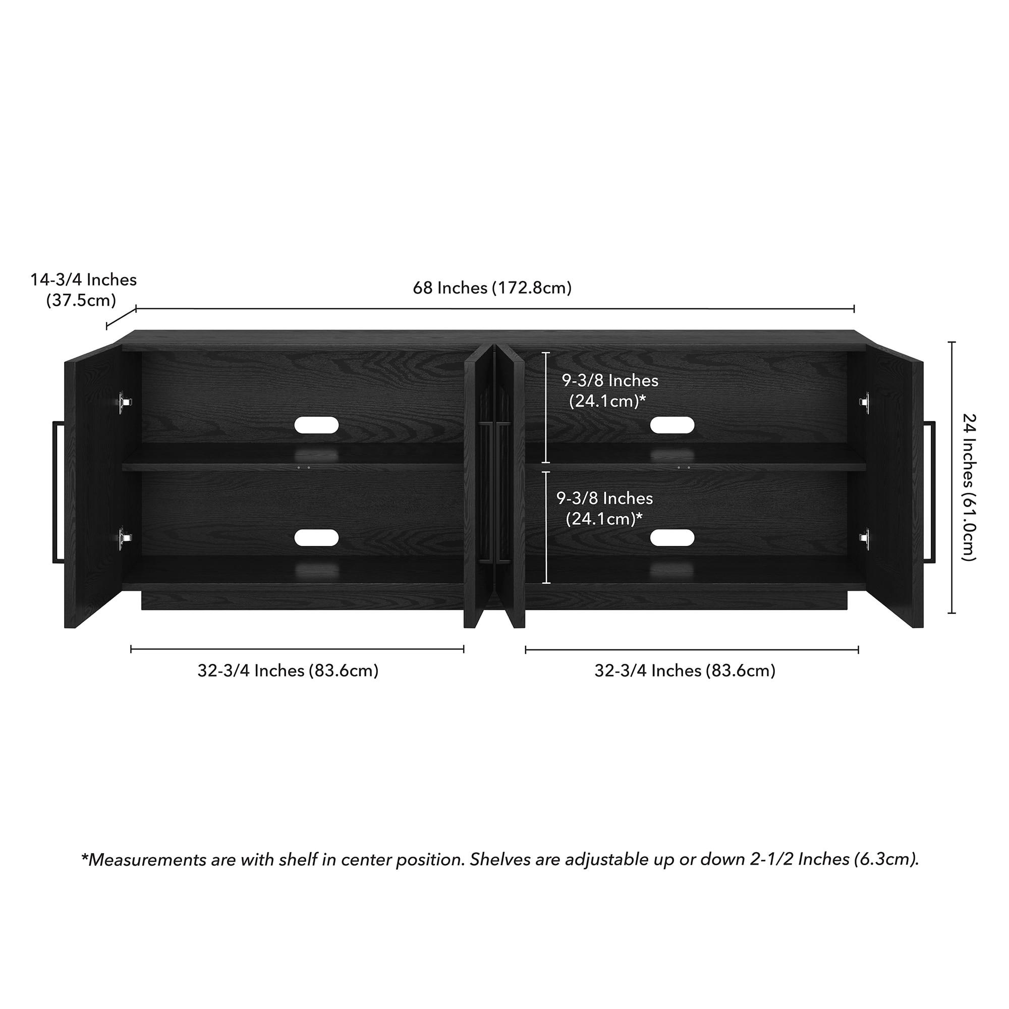 Evelyn&Zoe Merrimac Rectangular TV Stand for TV's up to 75", Black Grain