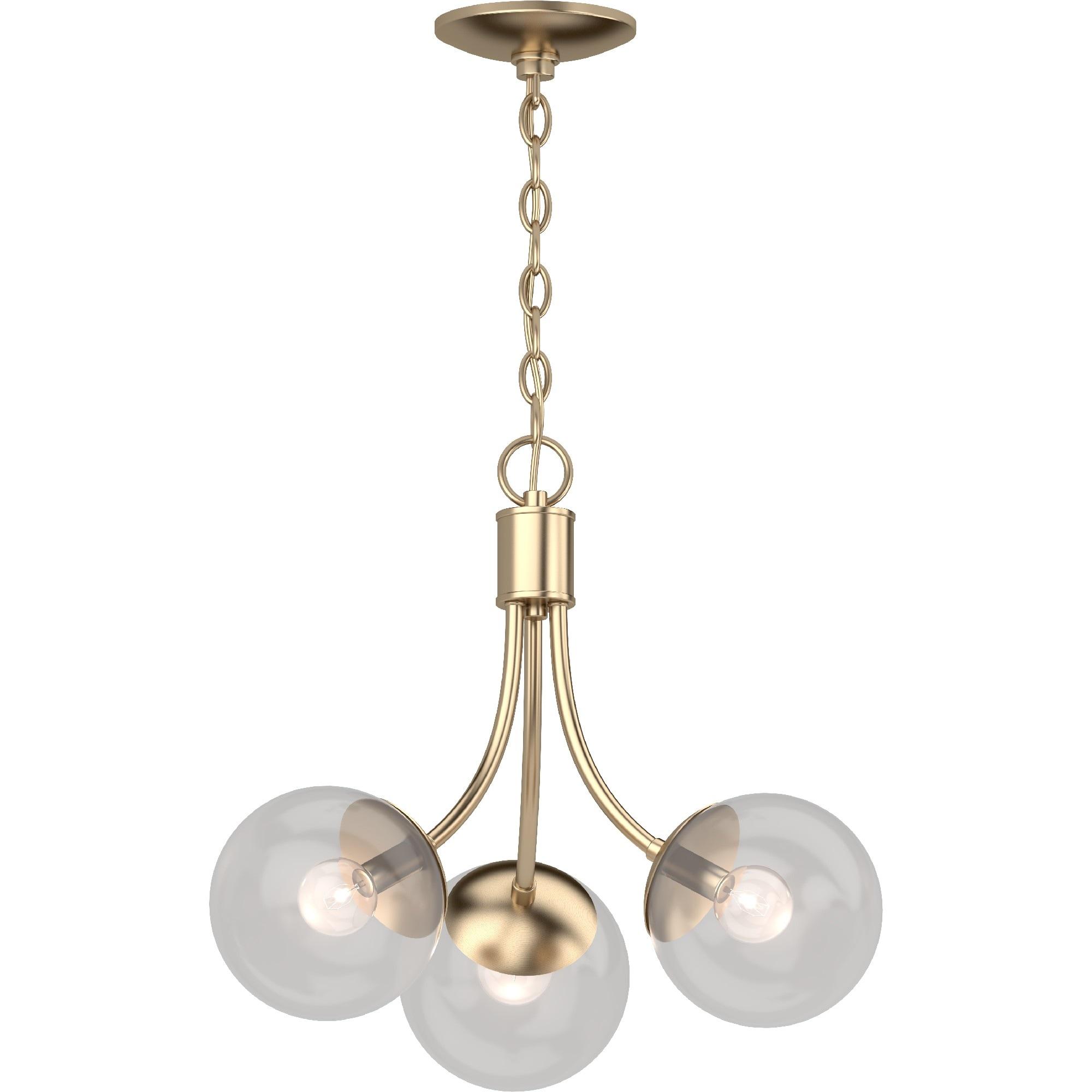 Antique Gold Globe Chandelier with Polished Smooth Finish 18.5"