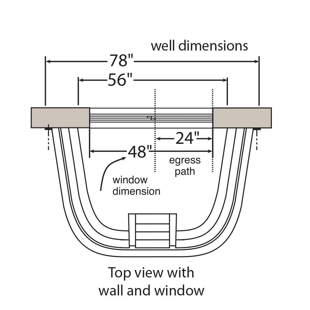 Granite Gray Polyethylene Rectangular Egress Window Well
