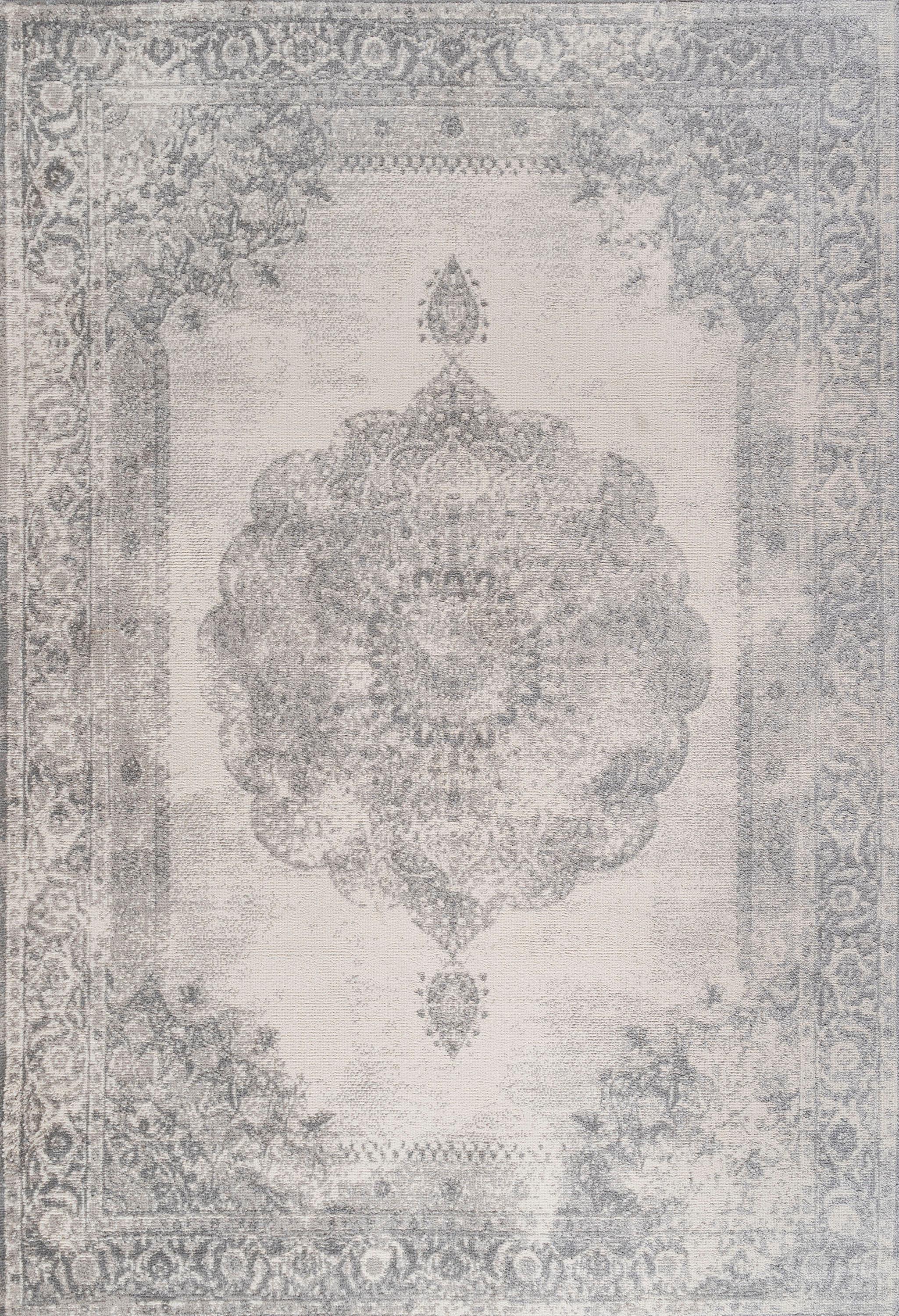 3'x5' Rosalia Cottage Medallion Area Rug, Gray/Ivory - JONATHAN Y