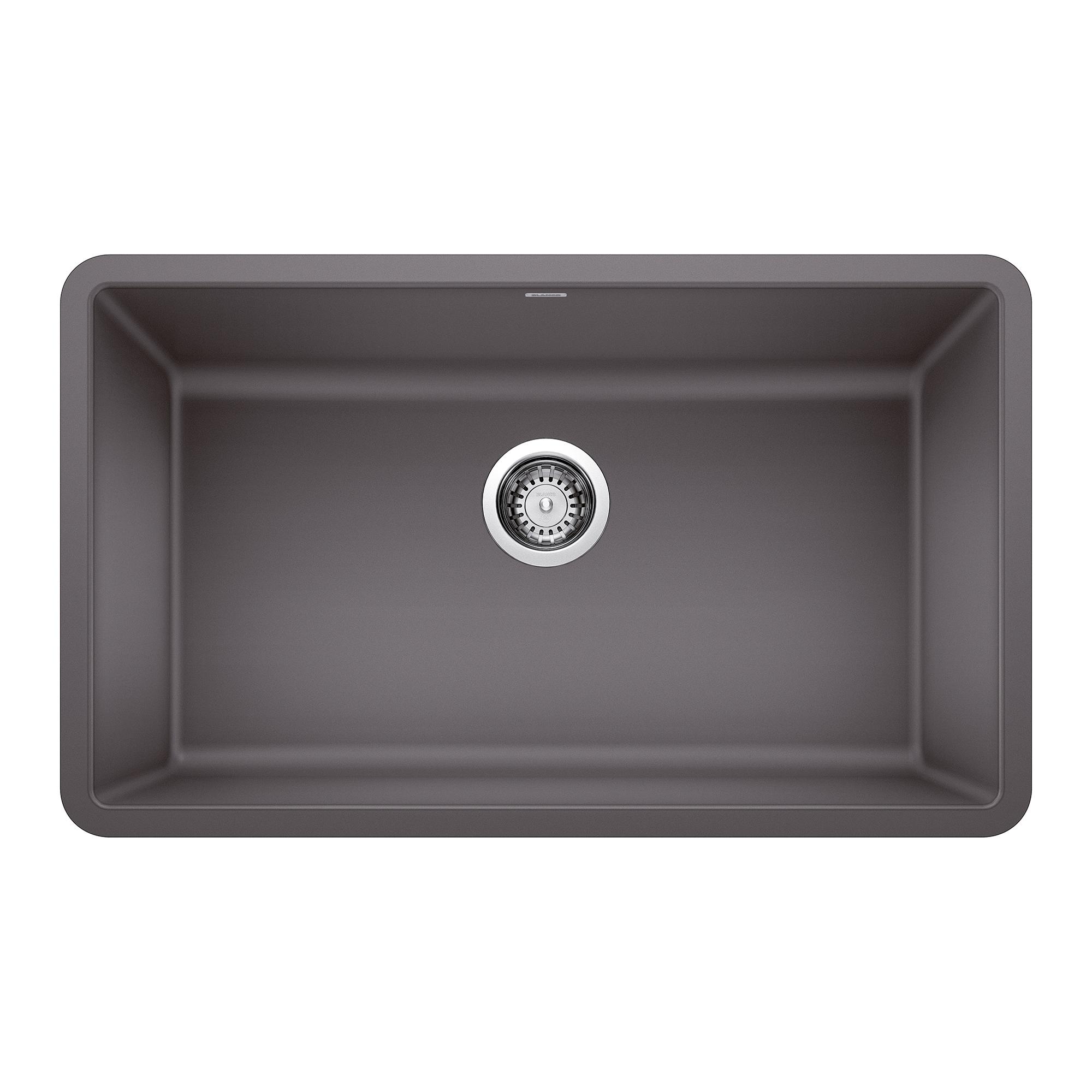 BLANCO PRECIS Cinder SILGRANIT 30in Rectangle Single Bowl Sink