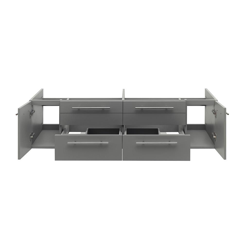 Fresca Lucera 60" Wall Mount Double Undermount Sink Bathroom Vanity Base Only (Top & Sink Not Included)