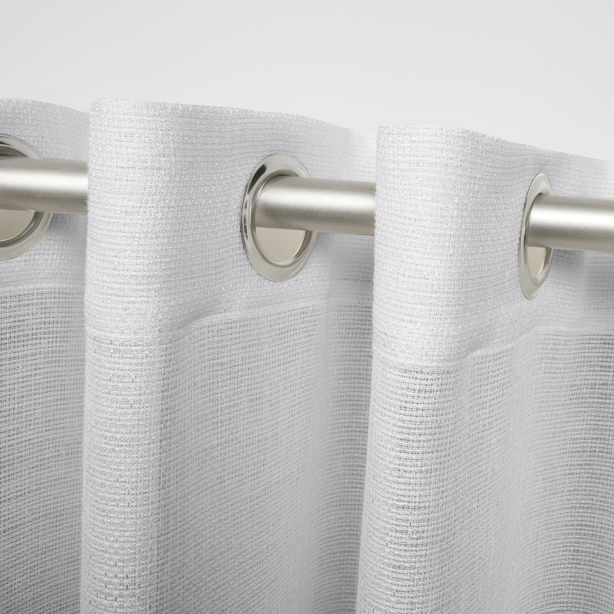EXCLUSIVE HOME Miami Semi-Sheer Textured Indoor/Outdoor Grommet Top Curtain Panel Pair, 54"x84", Cloud Grey