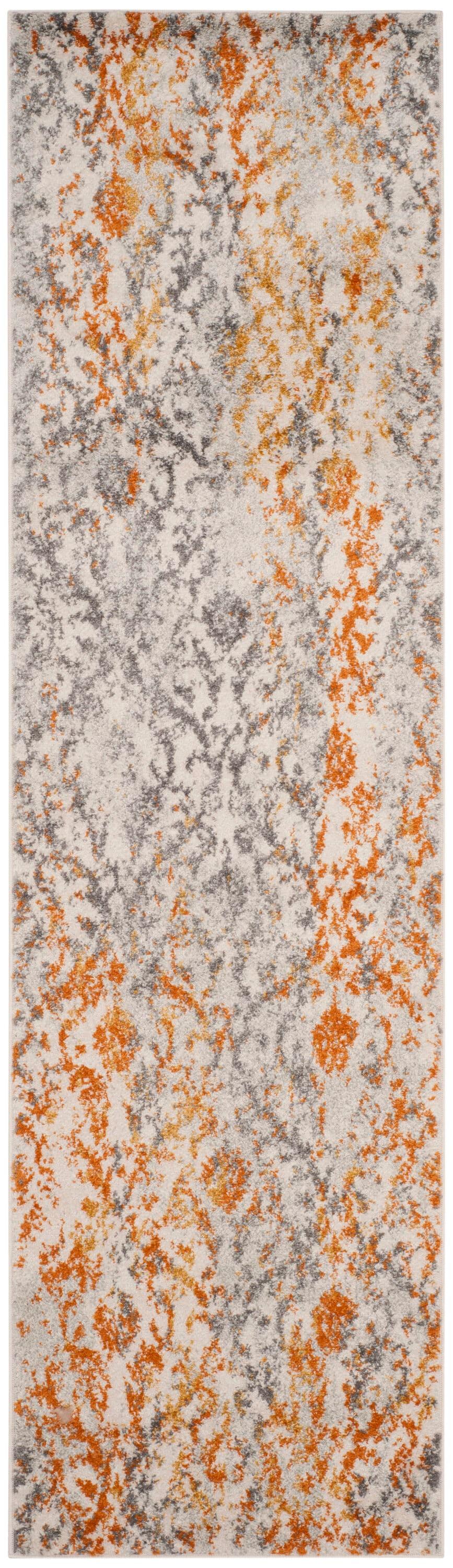 Madison MAD608 Power Loomed Indoor Runner Rug - Cream/Orange - 2'3"x6' - Safavieh.