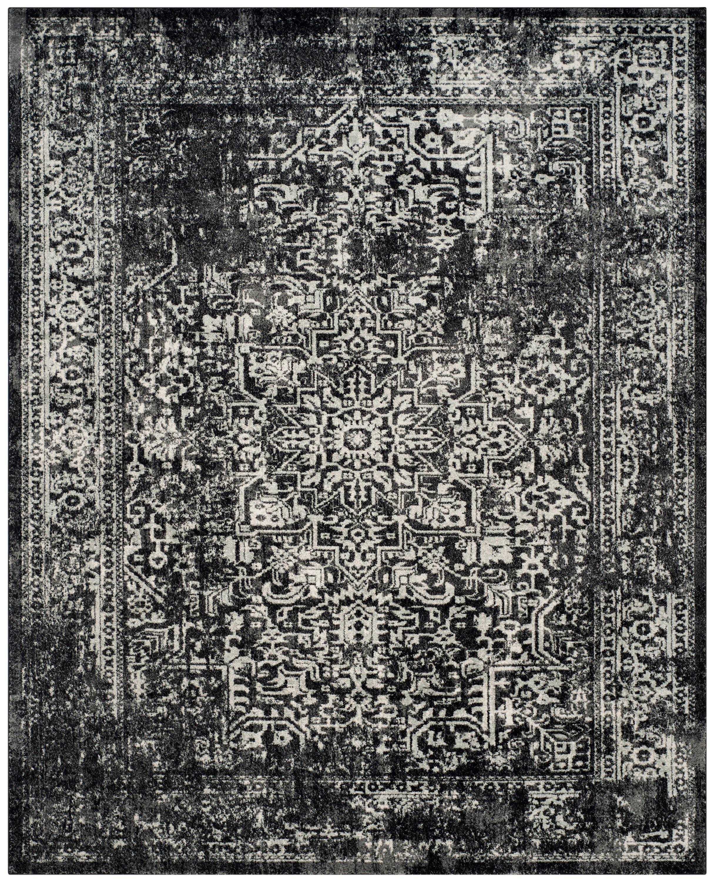 Evoke EVK256 Power Loomed Area Rug - Black/Grey - 12'x18' - Safavieh.