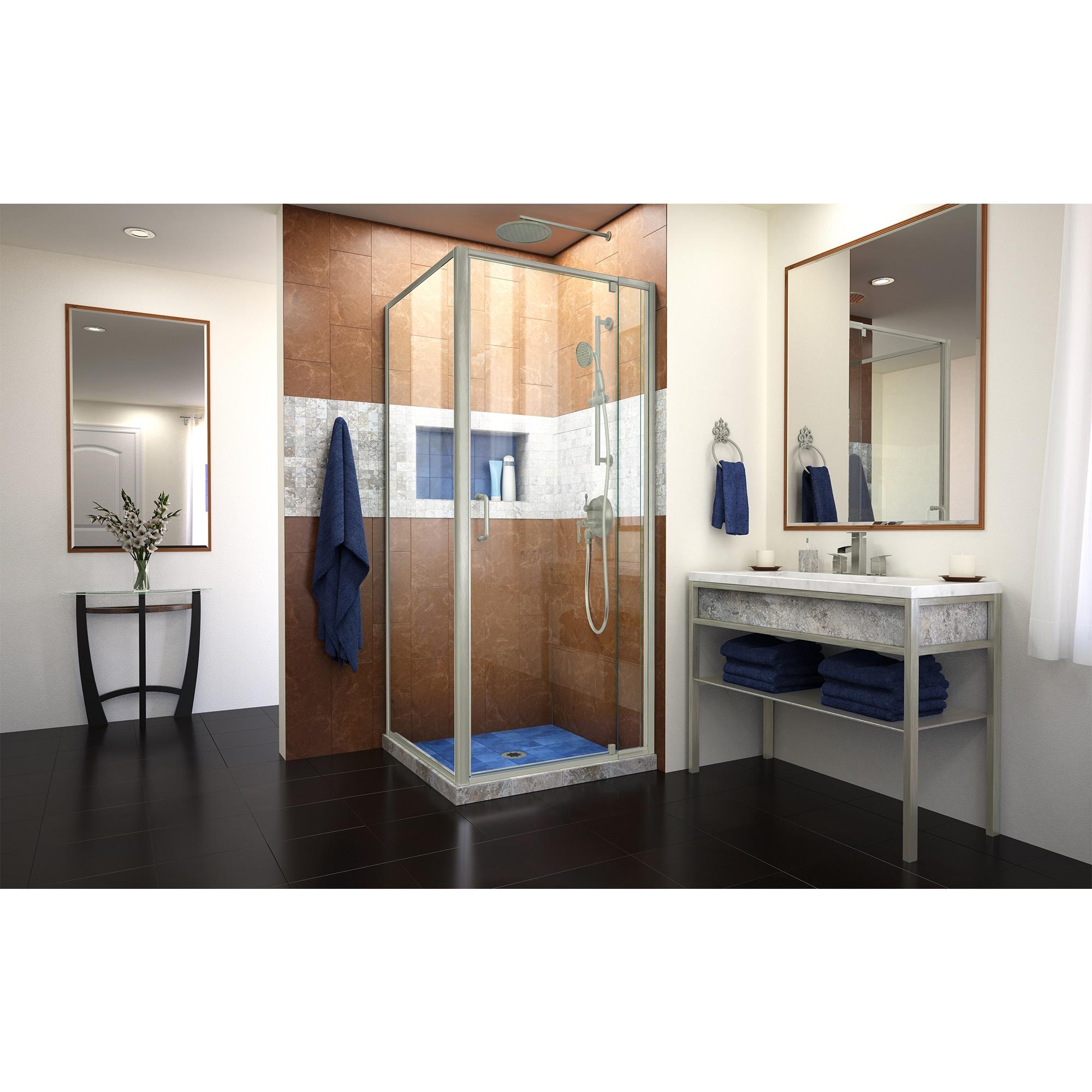 Flex 36.44" W x 34.5" D x 72" H Framed Rectangle Pivot Shower Enclosure