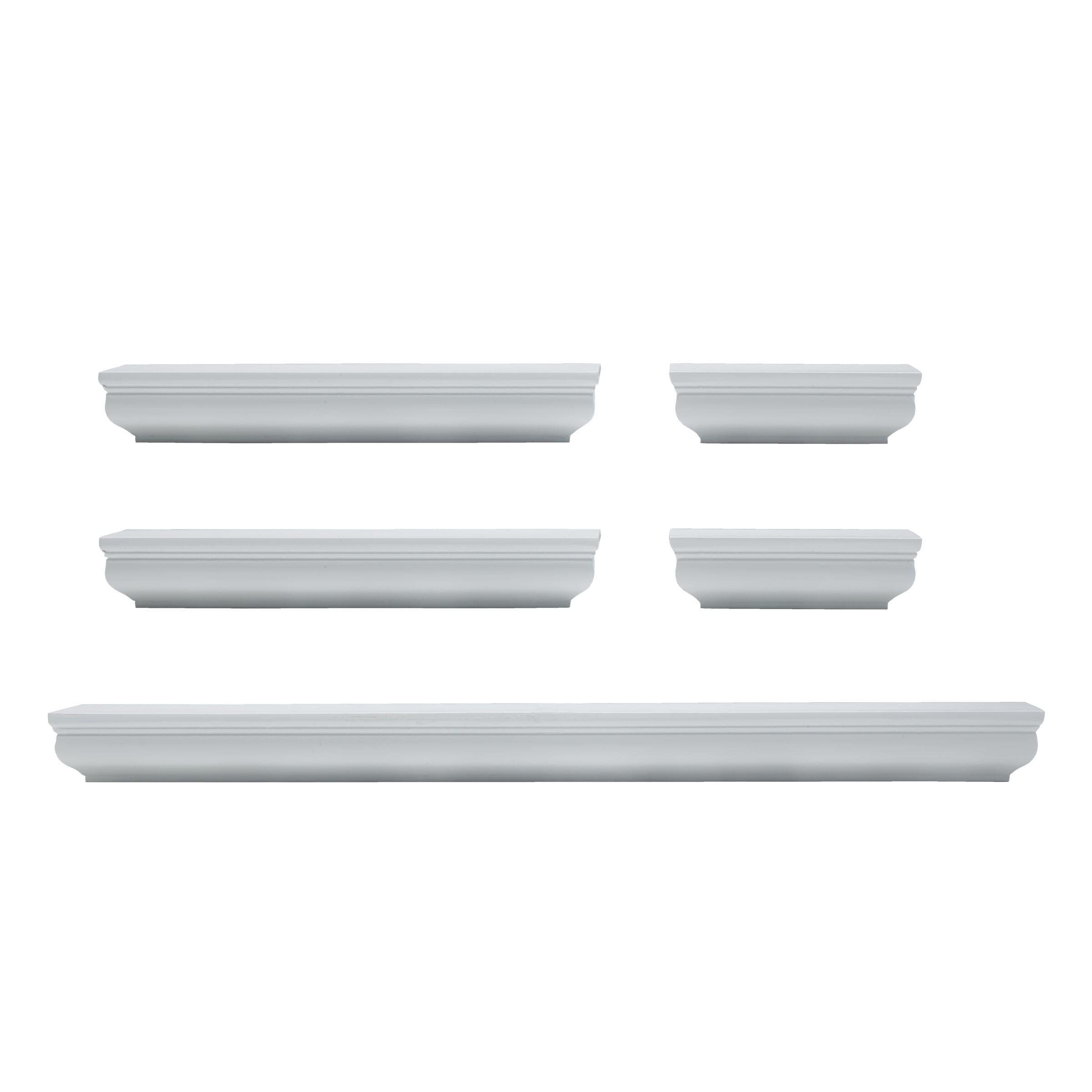 Melannco Melannco 5 Pieces Floating Molding Shelves for Bedroom, Living Room, Bathroom, Kitchen, Nursery (Set of 5)