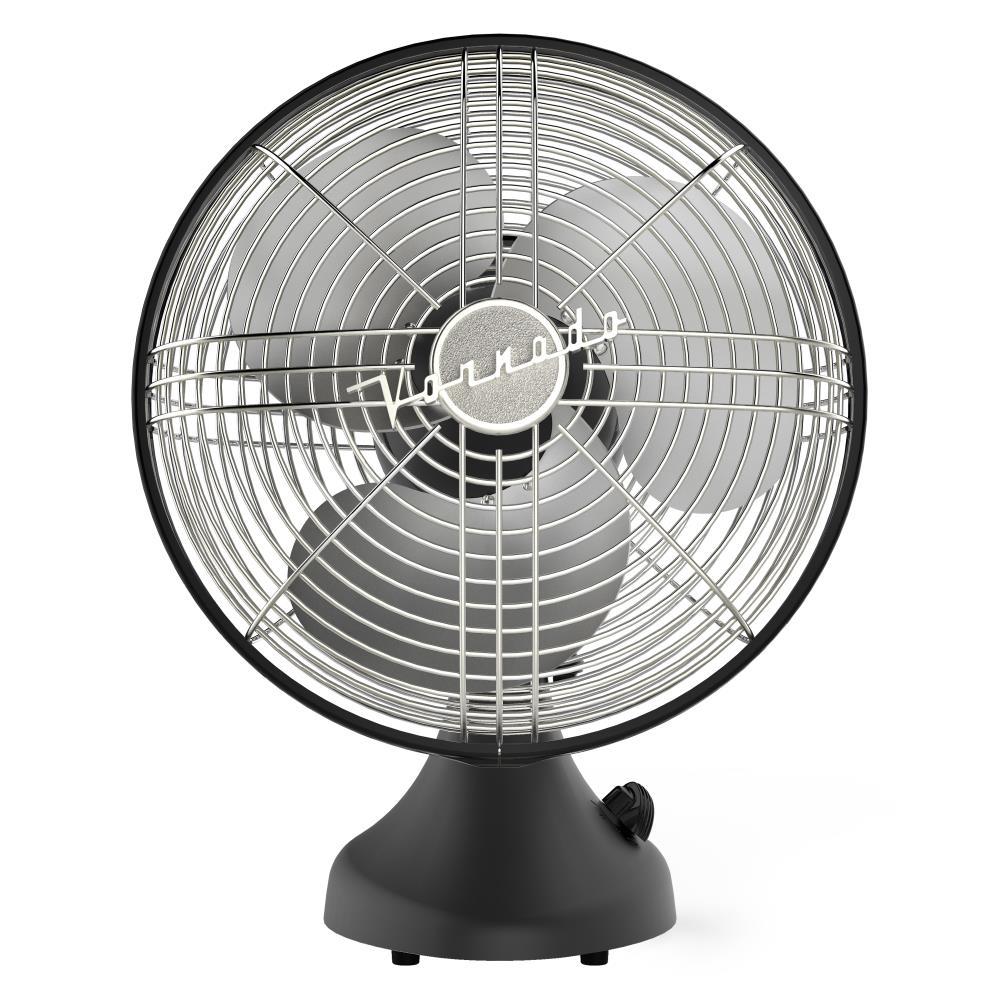 Vornado Silver Swan Portable Oscillating Fan Black: Metal Desk Fan, Quiet Air Circulation, Adjustable Tilt, 3 Speeds