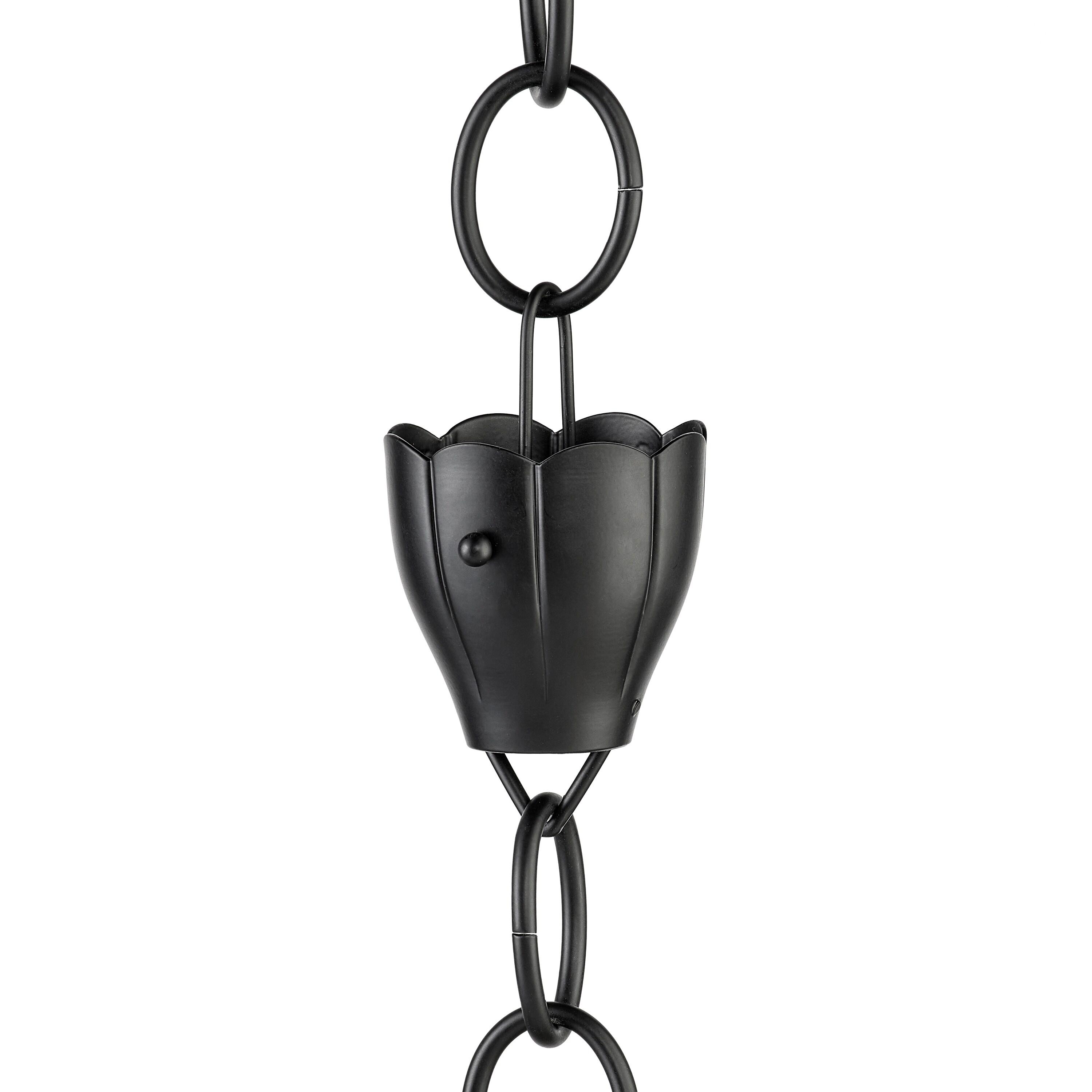 8.5 ft Black Aluminum Crocus Rain Chain