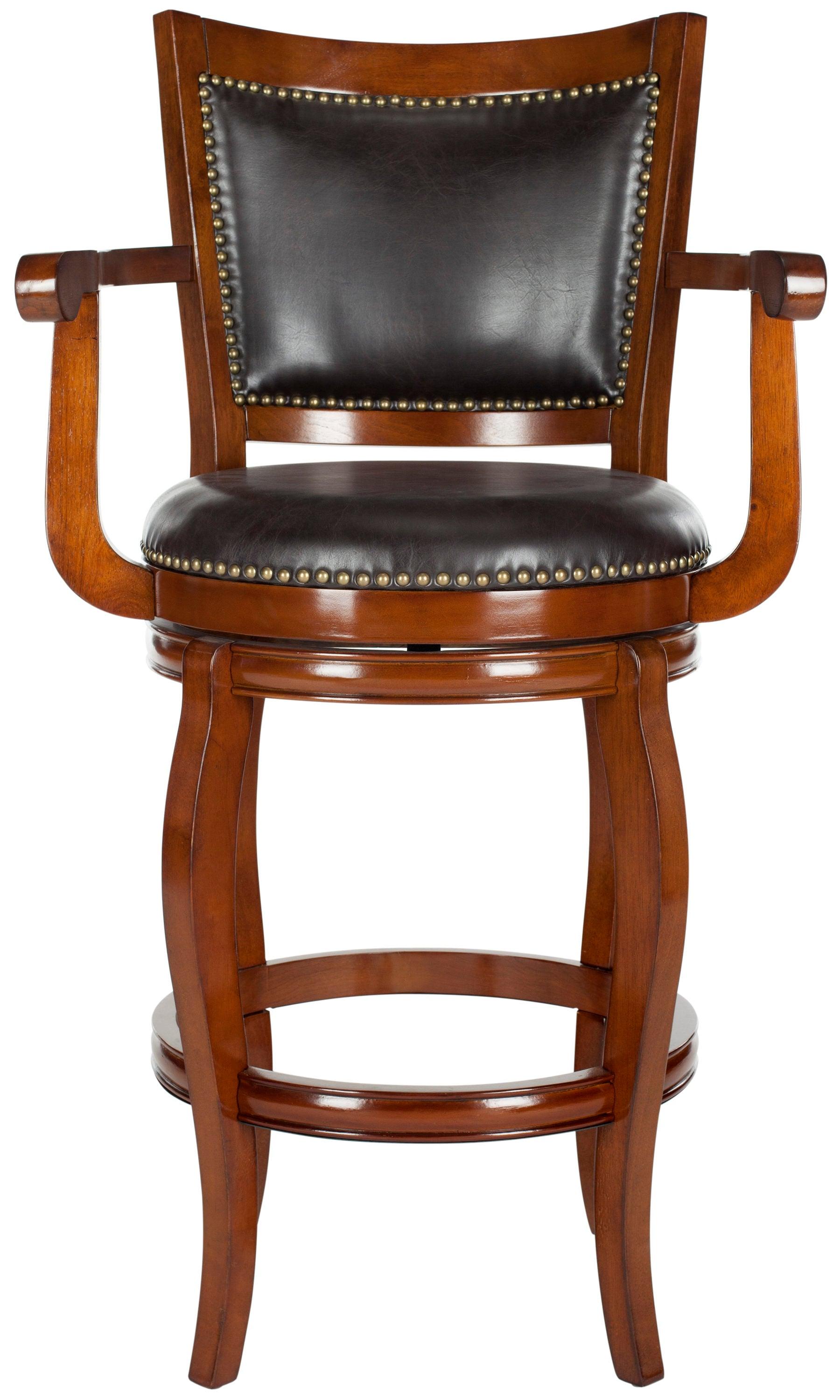 Gitano Swivel Bar Stool - Walnut/Brown - Safavieh