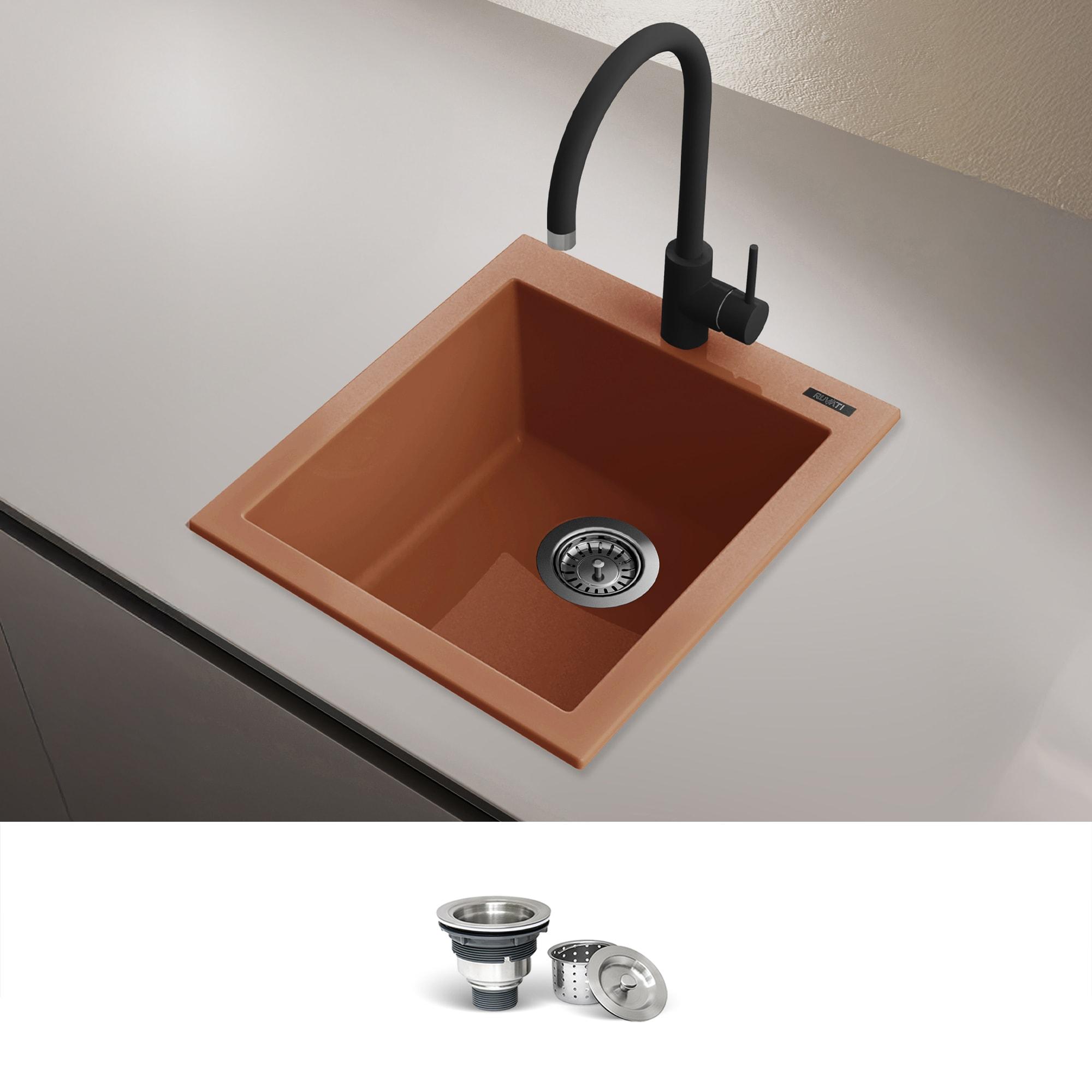 Ruvati 16 x 20 inch epiGranite Topmount Granite Composite Single Bowl Kitchen Sink