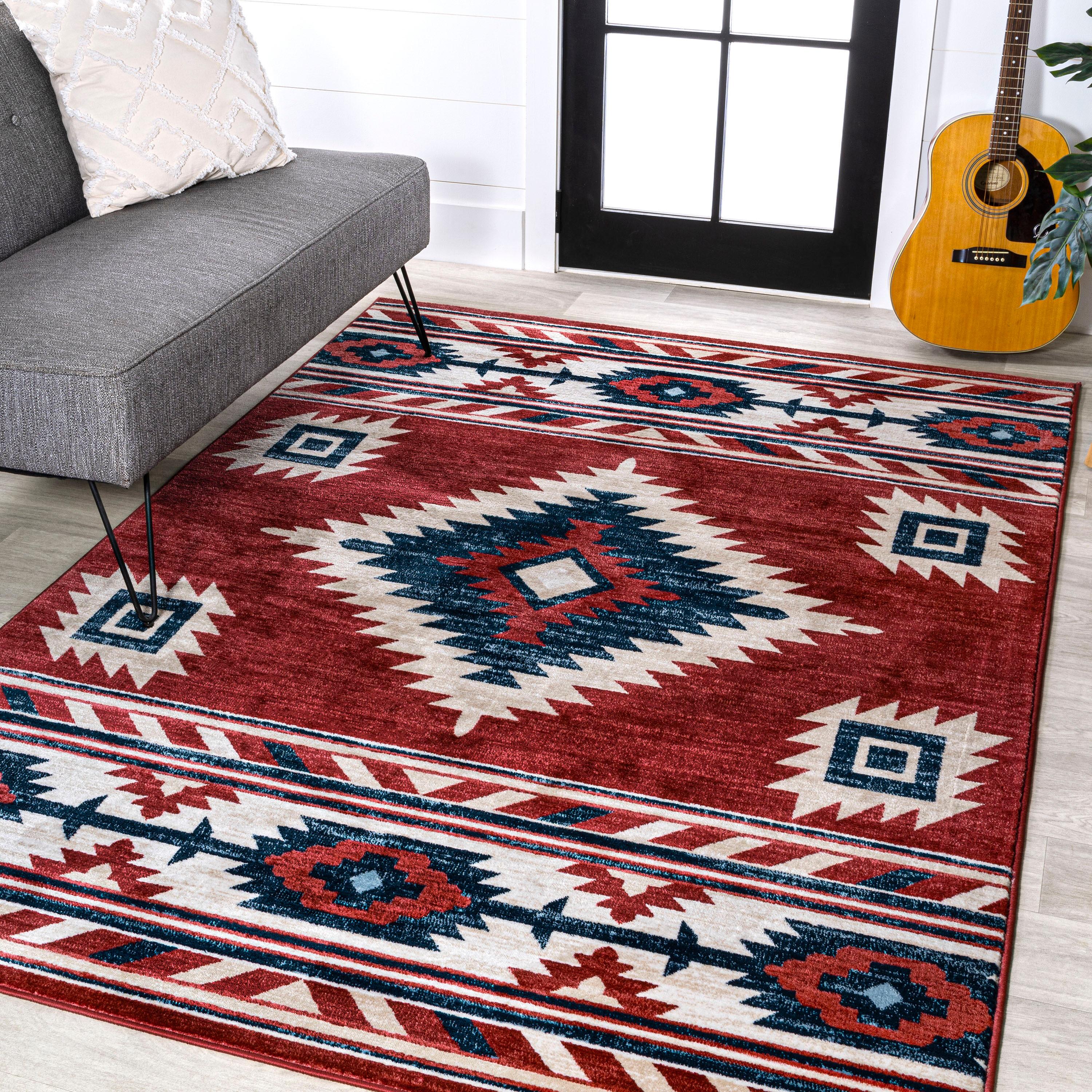 Well Woven Tulsa Lea Traditional Vintage Southwestern Tribal Crimson 3'11" x 5'3" Area Rug