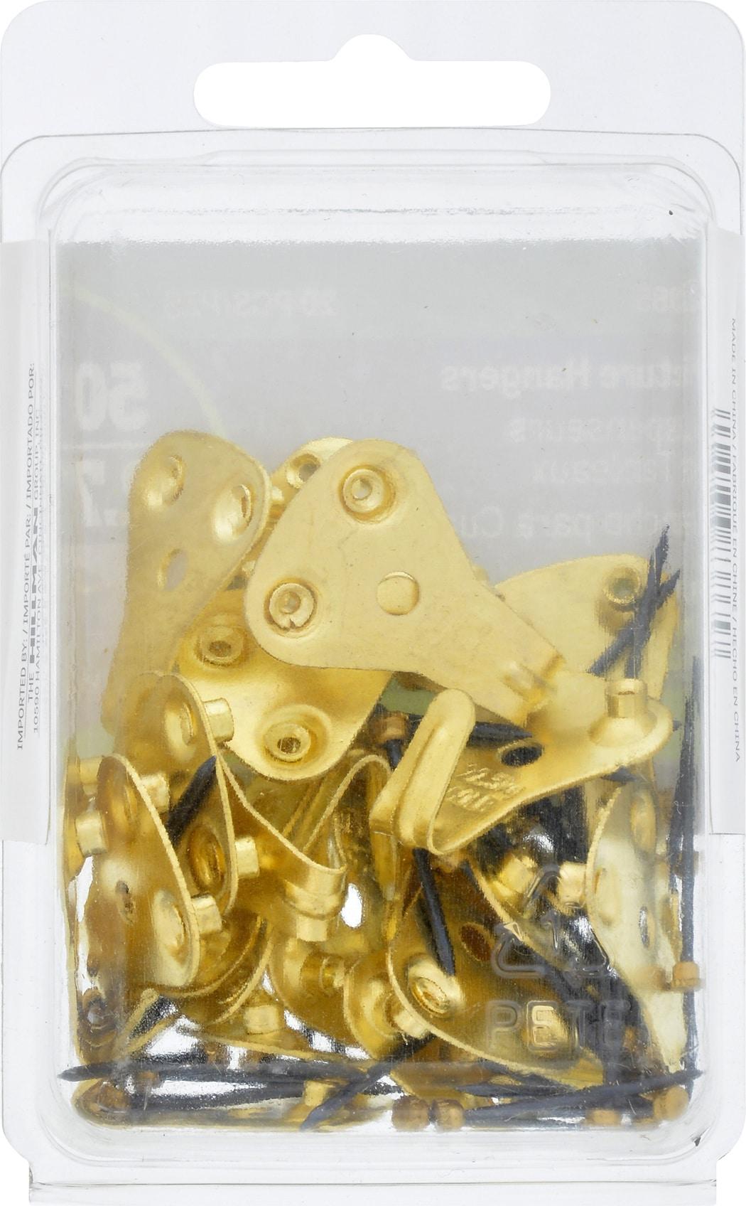 Hillman AnchorWire Brass-Plated Classic Picture Hanger 50 lb 20 pk (Case of 5)