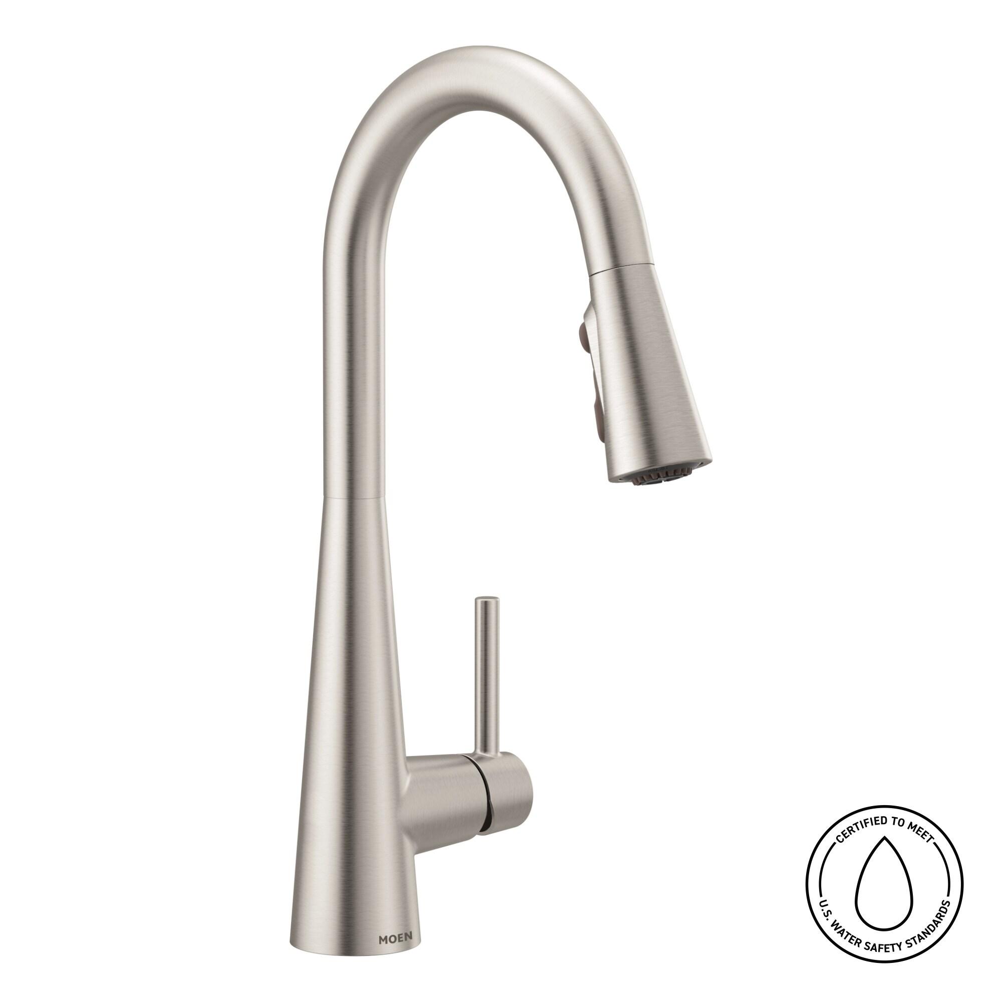 Moen Sleek Pull Down Single Handle Kitchen Faucet with Power Boost Technology and Duralock