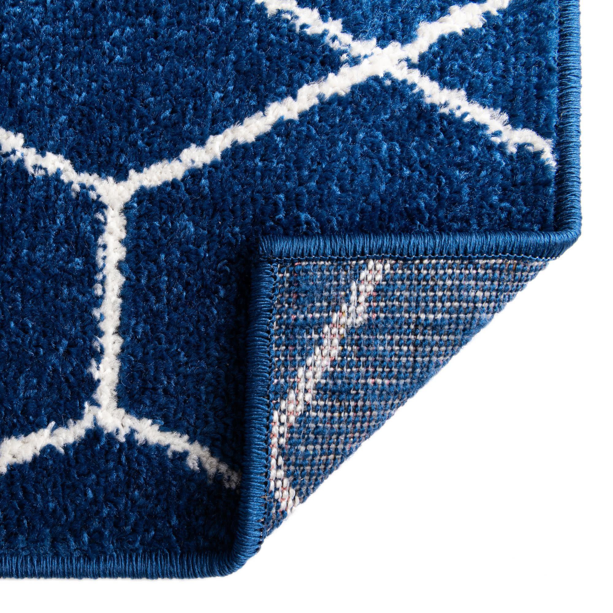 Unique Loom 10' 0 x 13' 0 Trellis Frieze Geometric Navy Blue Area Rug