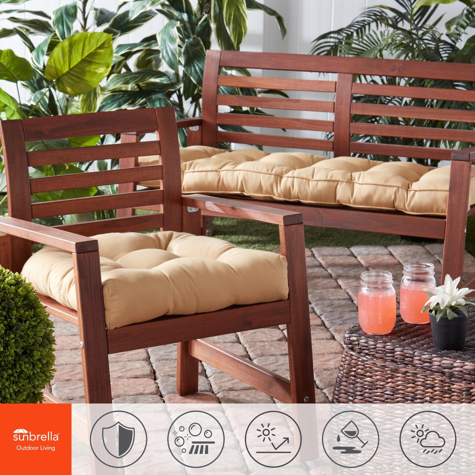 Sunbrella Canva Wheat 51 x 18 in. Outdoor Bench Cushion by Greendale Home Fashions