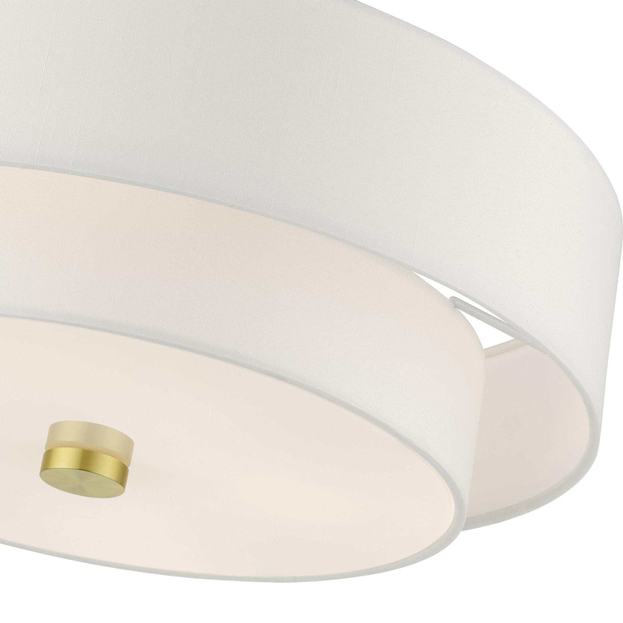 Livex Lighting Claremont 4 - Light Semi-Flush Mount in  Satin Brass