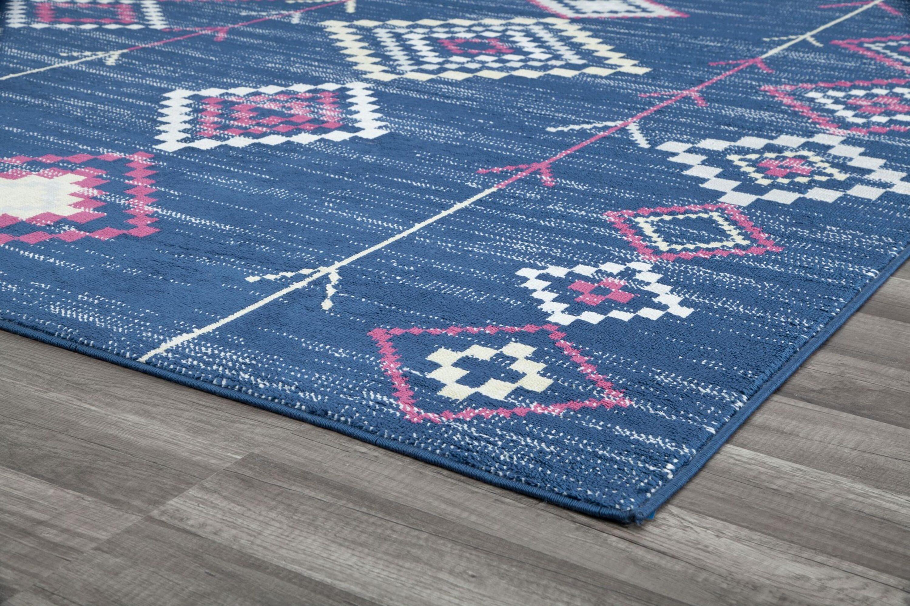 Bodrum Tribal Native Navy Area Rug