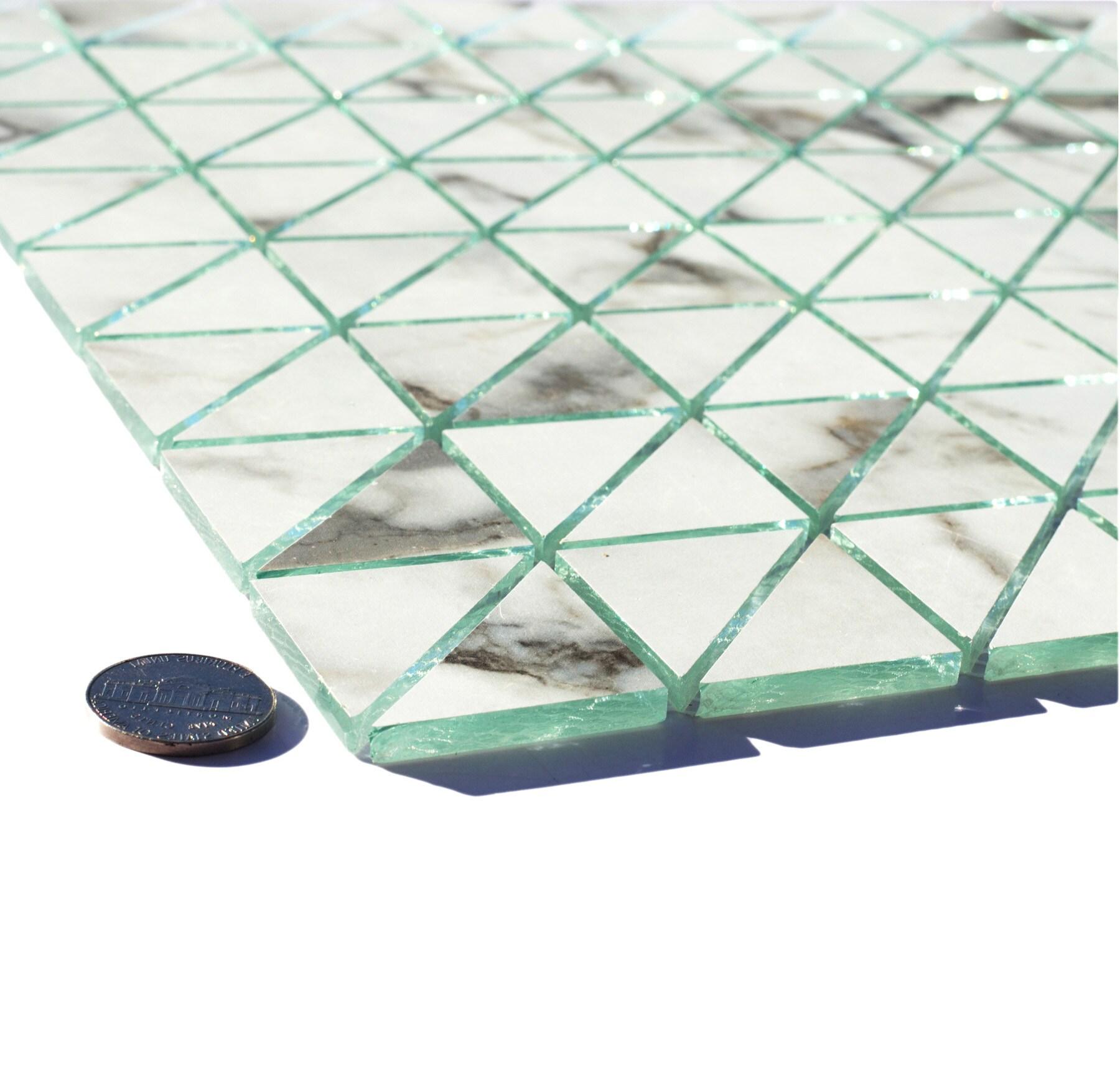 Art Deco Triangle 0.75" x 0.75" Glass Mosaic Tile