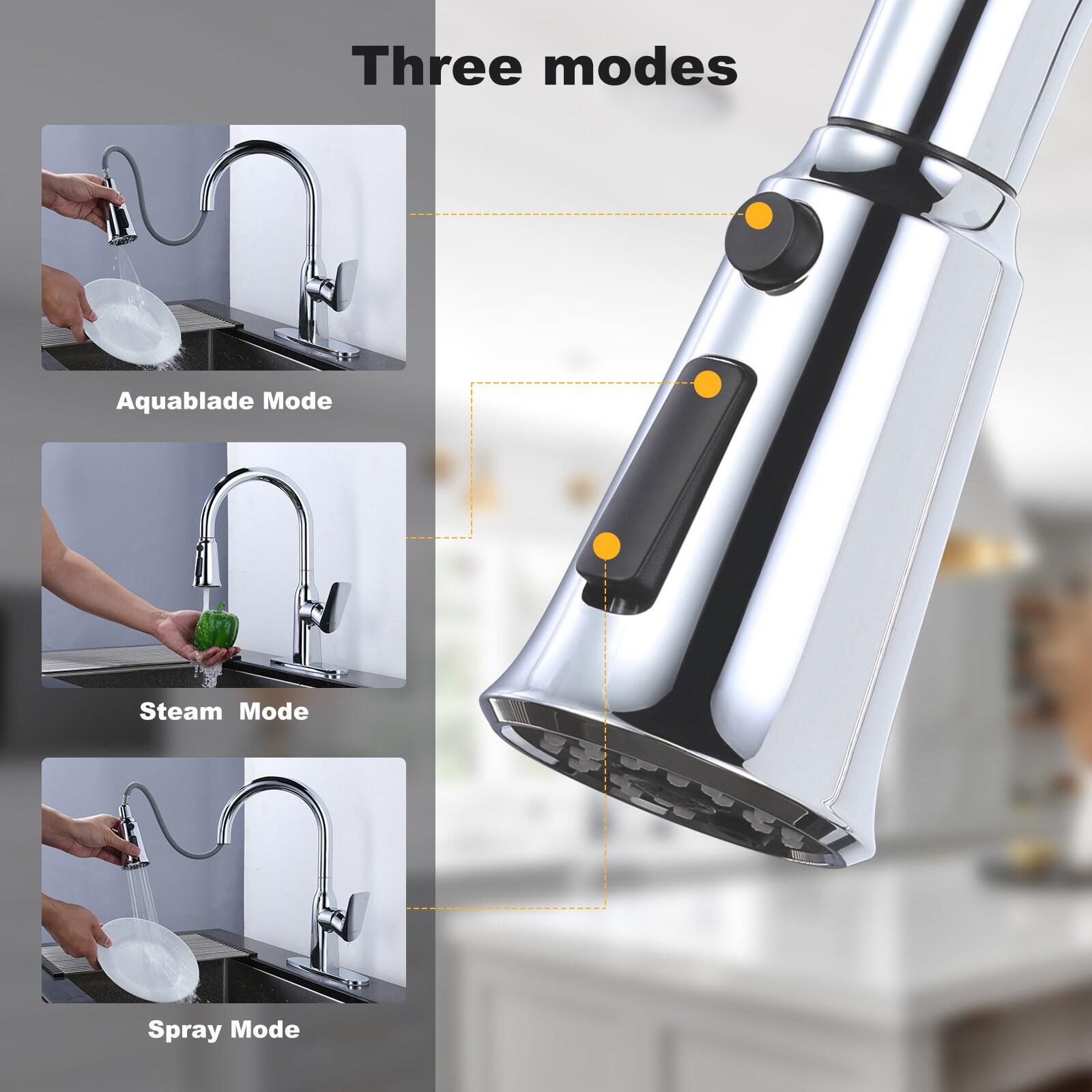 Chrome Plastic Pull-Down Kitchen Faucet Spray Head