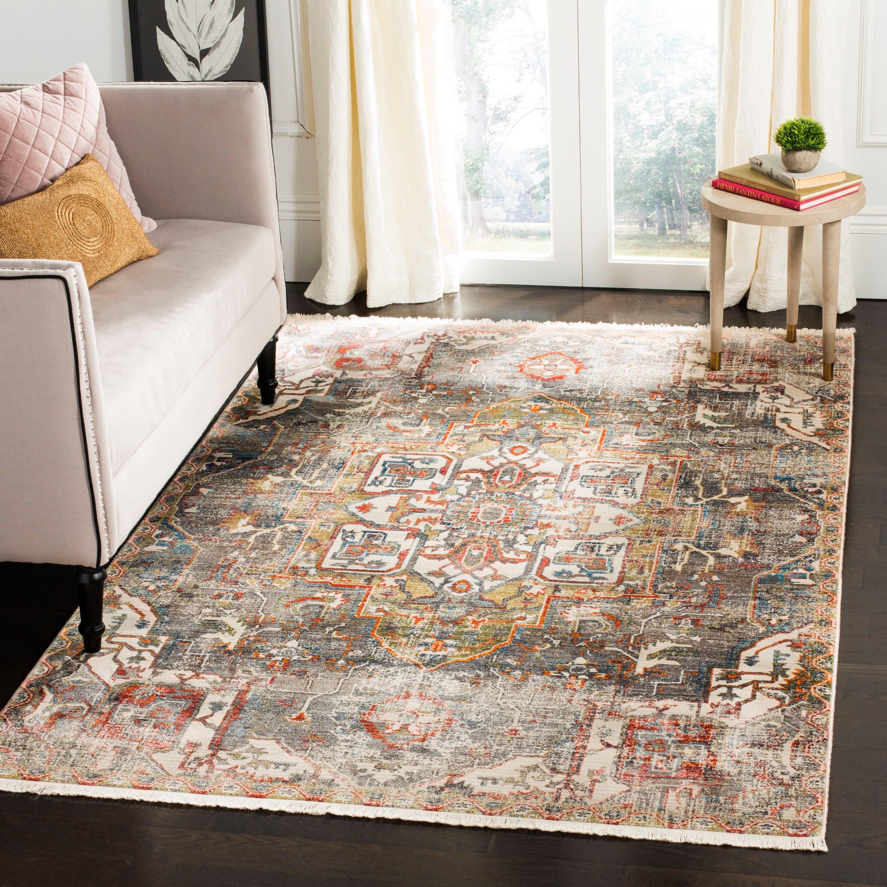 Vintage Persian VTP475 Power Loomed Indoor Area Rug - Charcoal/Olive - 5'x7'6" - Safavieh