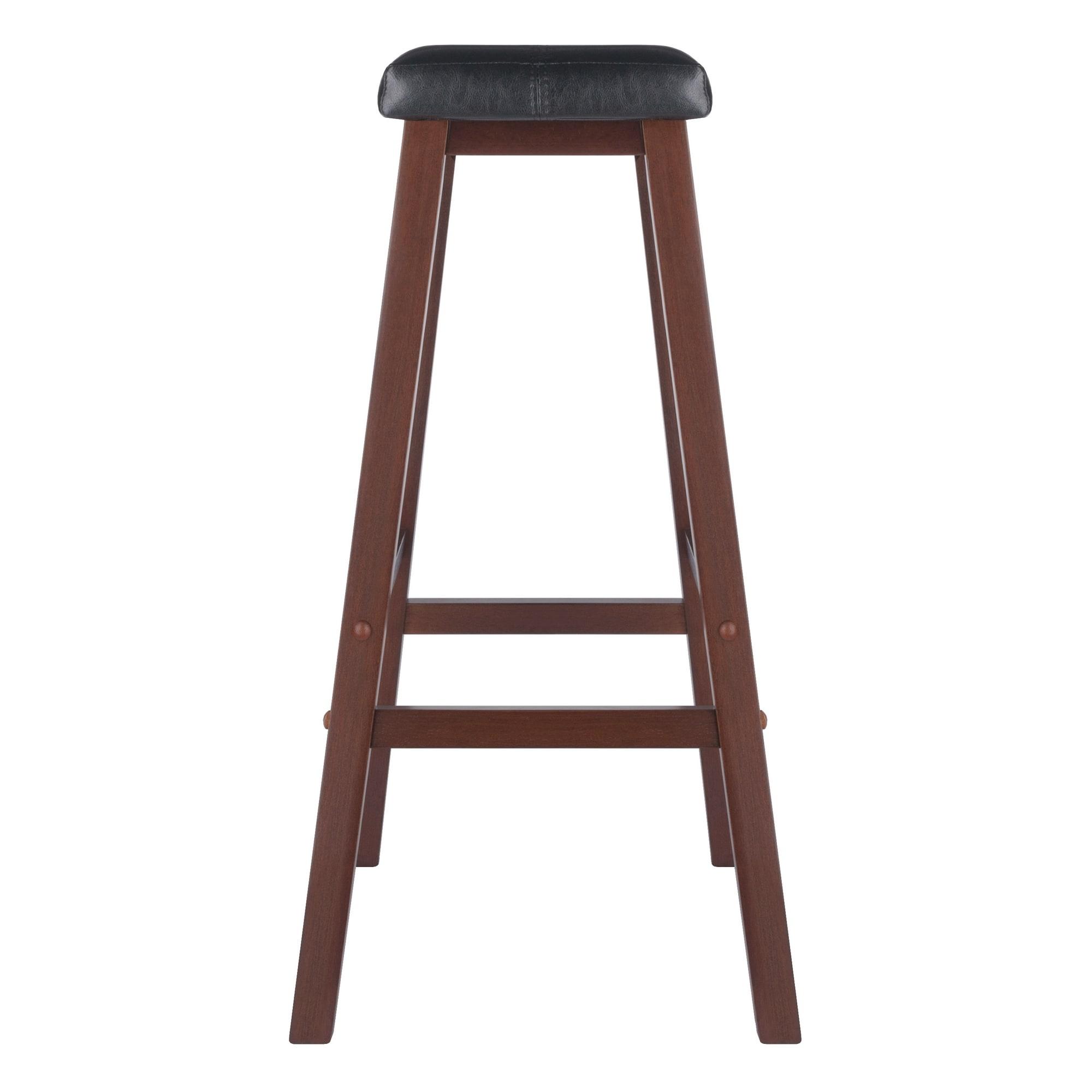 Winsome  Mona Cushion Saddle Seat Bar Stool Black & Walnut