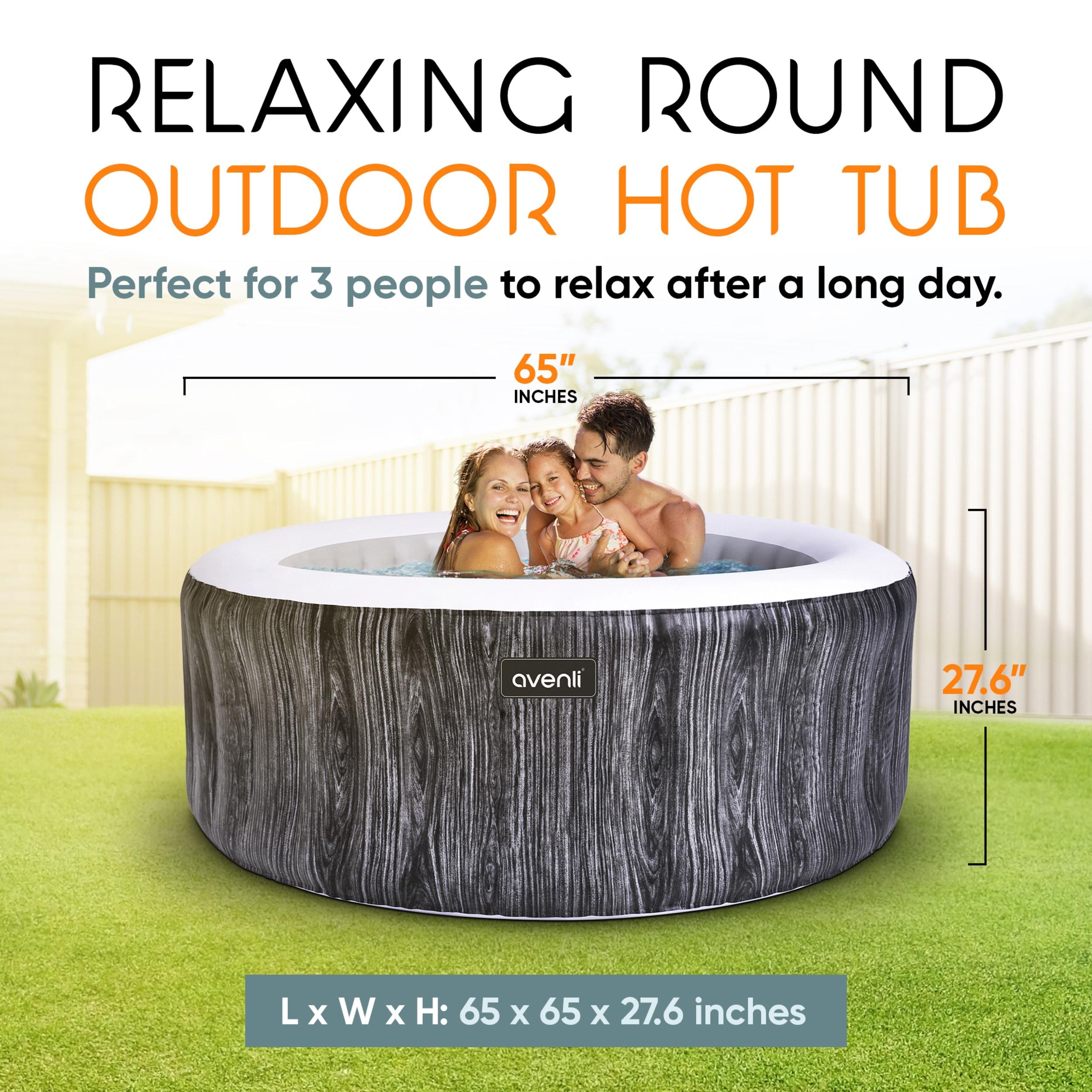 JLeisure 120 Volt 3 Person - Person 105 - Jet Plastic Round Hot Tub / Cold Plunge Combination Hot Tub in Gray