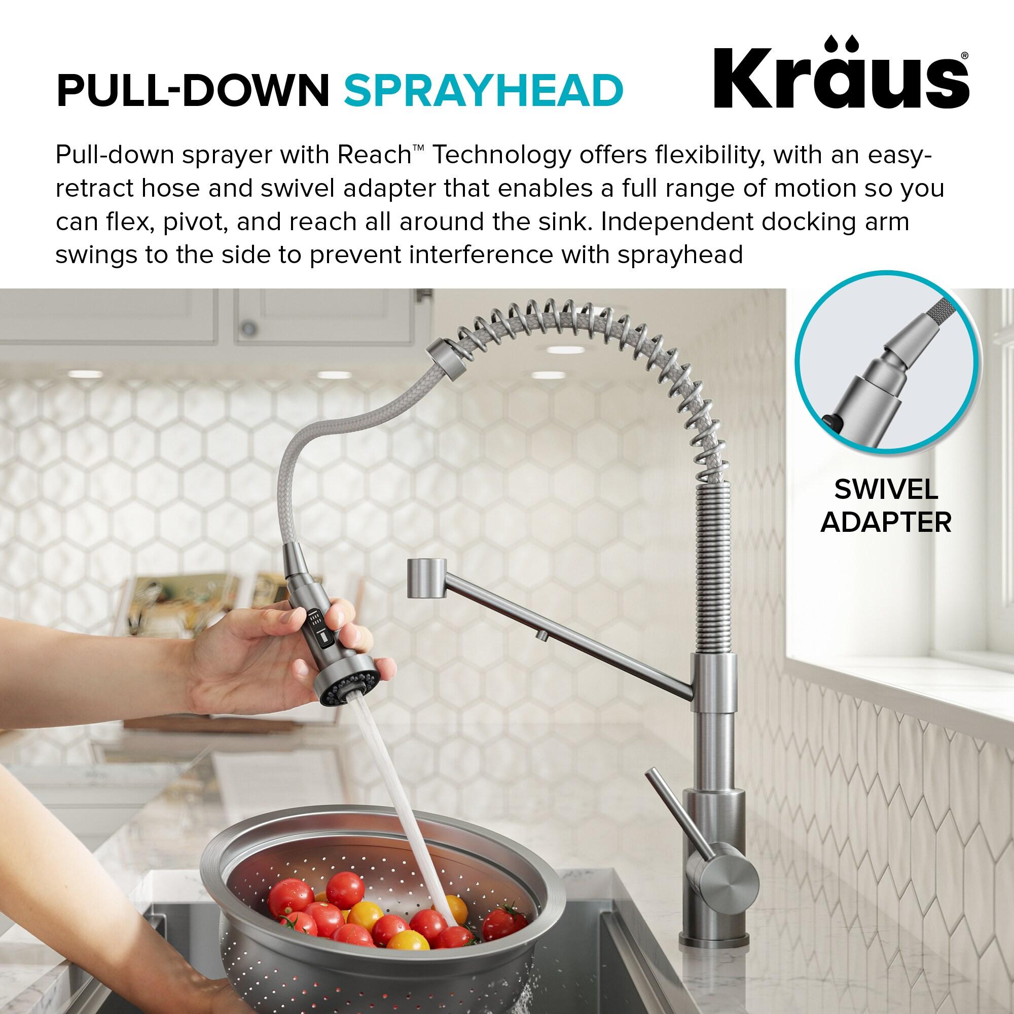 KRAUS Bolden 2-in-1 Commercial Style Pull Down Single Handle Water Filter Kitchen Faucet for Reverse Osmosis or Water Filtration System in Matte Black