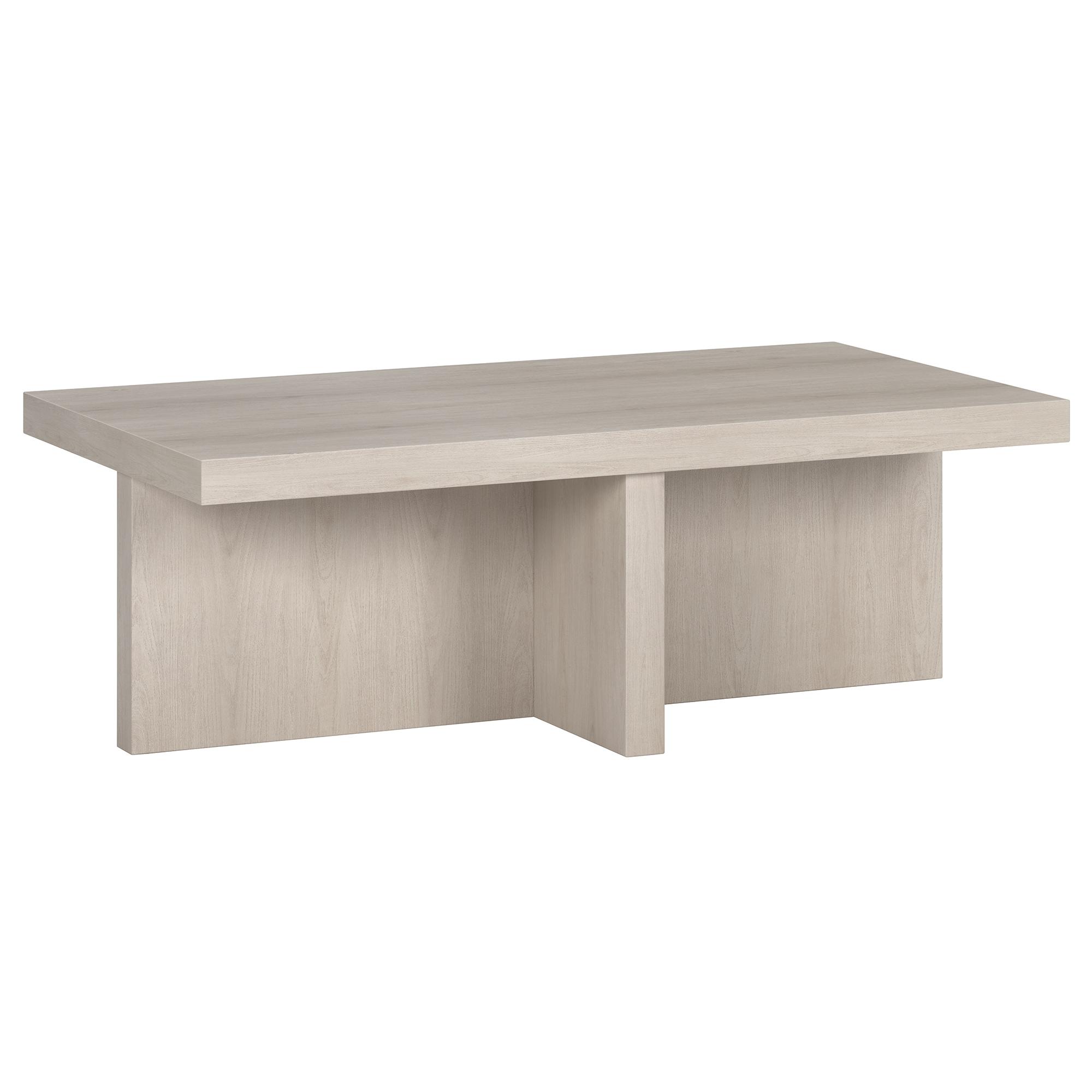 Evelyn&Zoe Contemporary High-Quality Rectangular Medium Density Fiberboard Coffee Table, Alder White