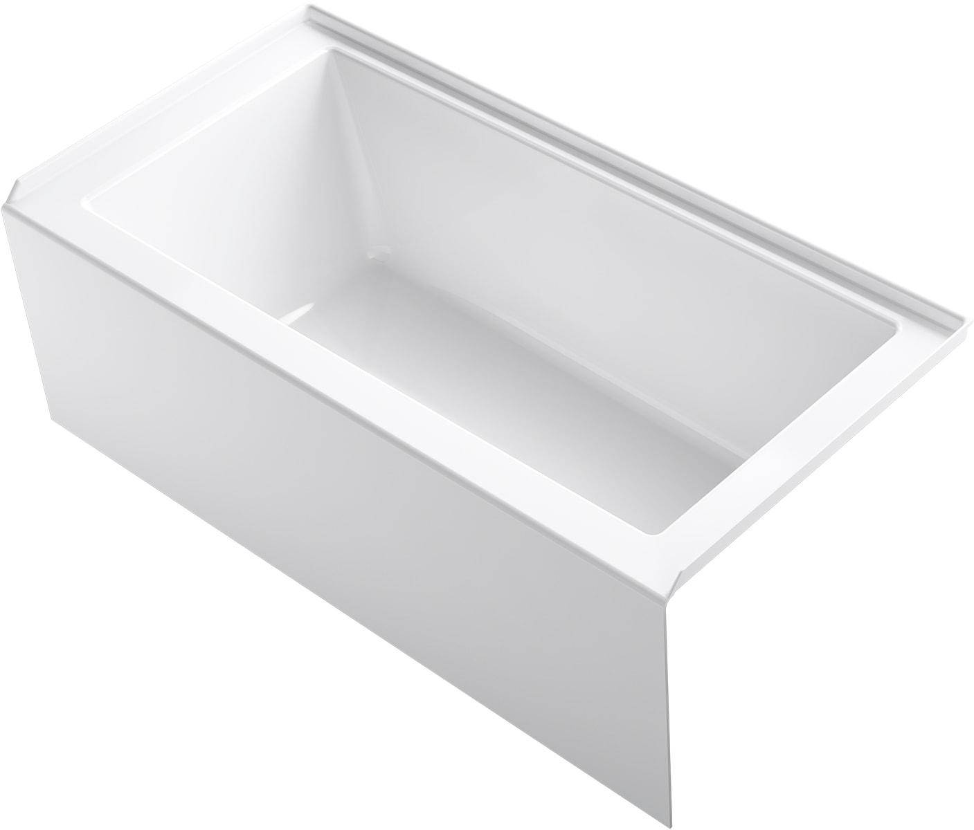 Underscore® 60" x 30" Rectangular Alcove Soaking Bathtub with Slotted Overflow and Integral Apron