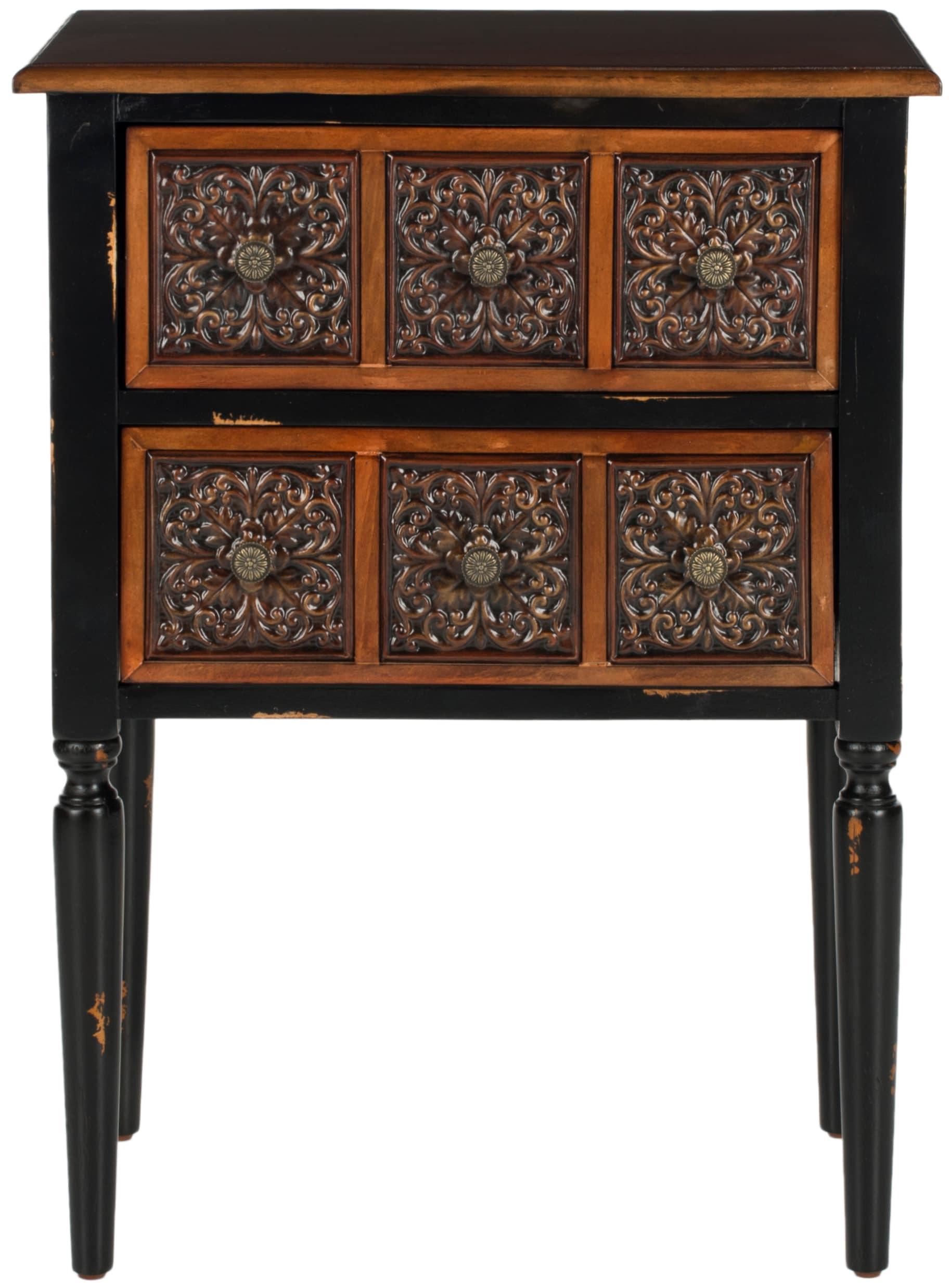 Kenneth 2 Drawer Side Table - Dark Brown - Safavieh.